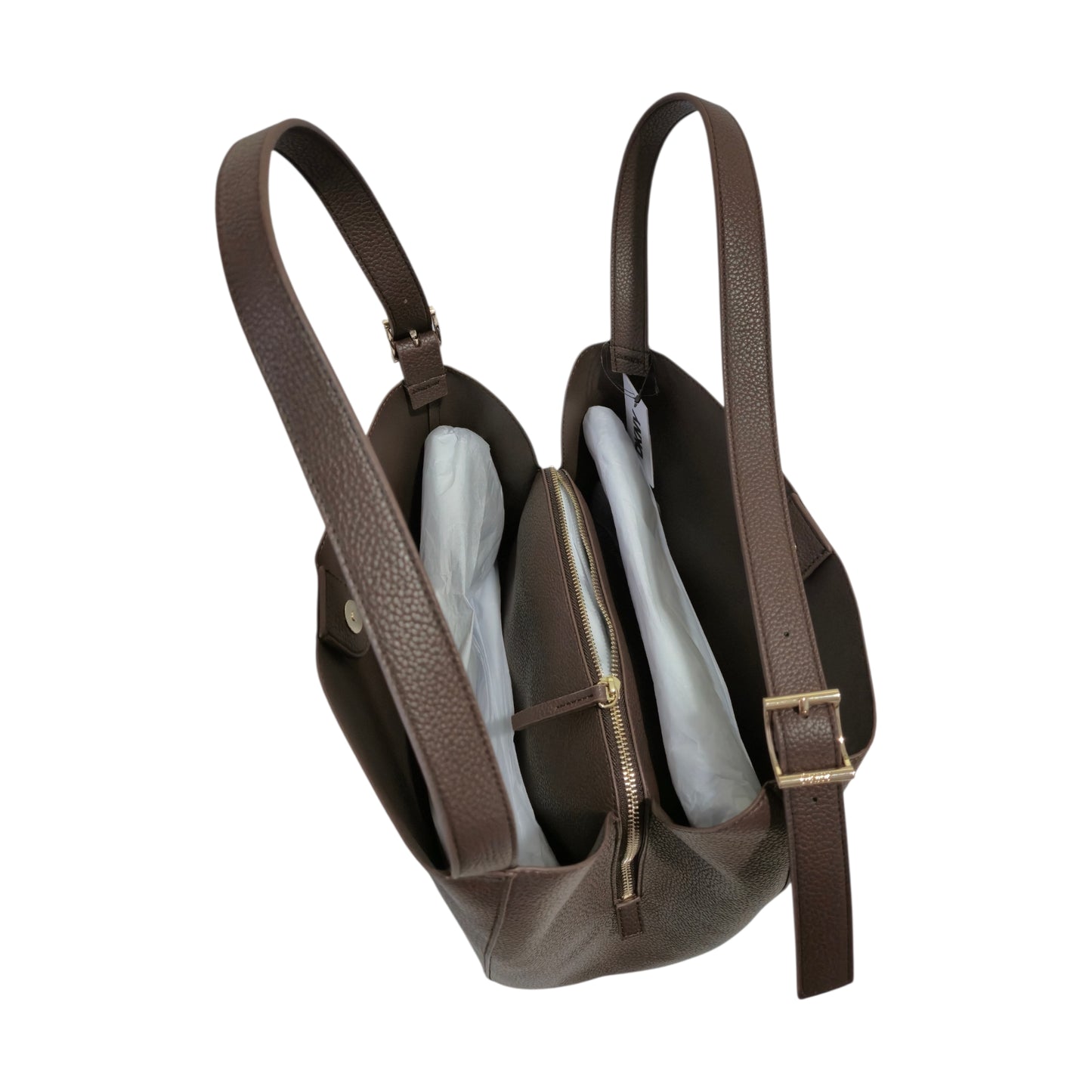 Bolsa Shoulder Bag DKNY Color Café con 3 Compartimentos