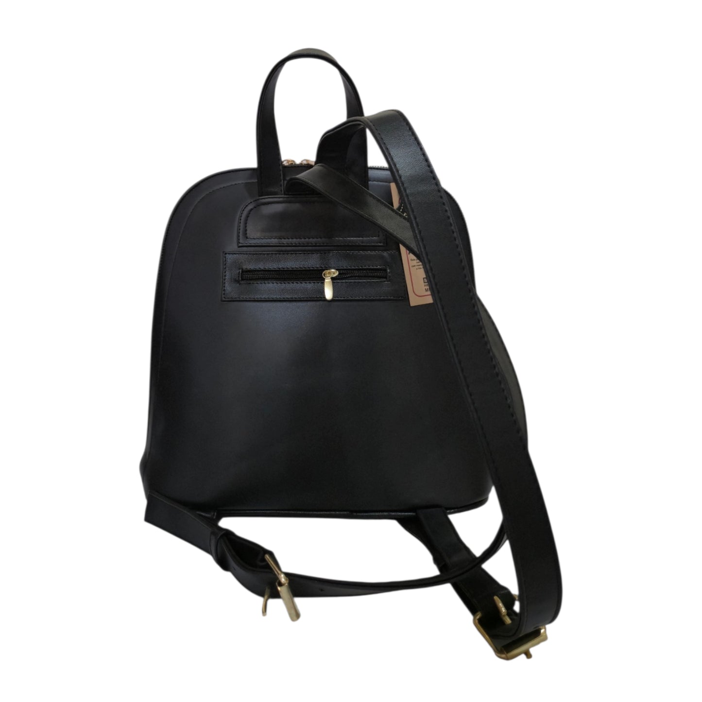 Handmade chocolate-colored backpack engraved with a cute design