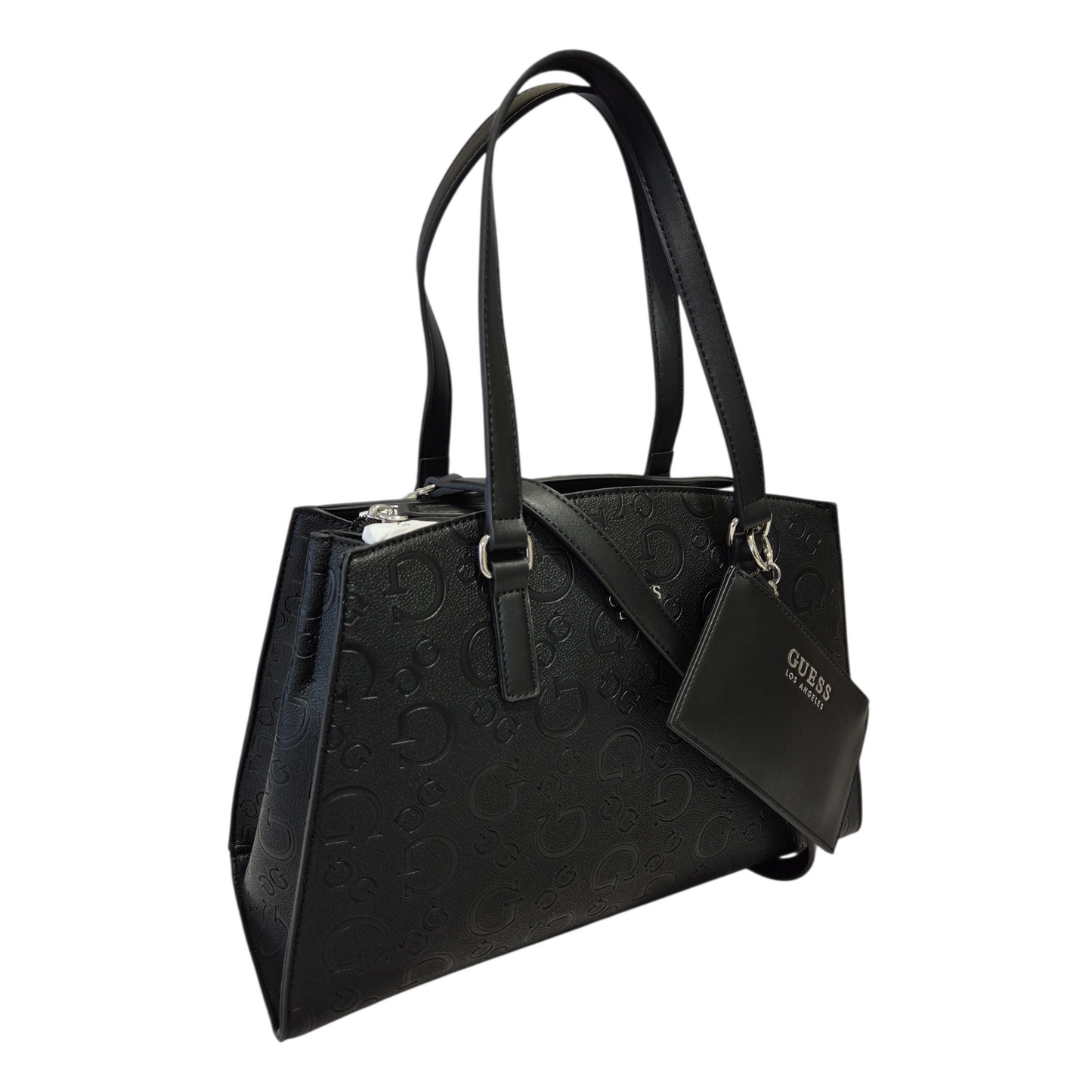 Bolsa Tote Guess para Mujer Negra con Monograma en Relieve