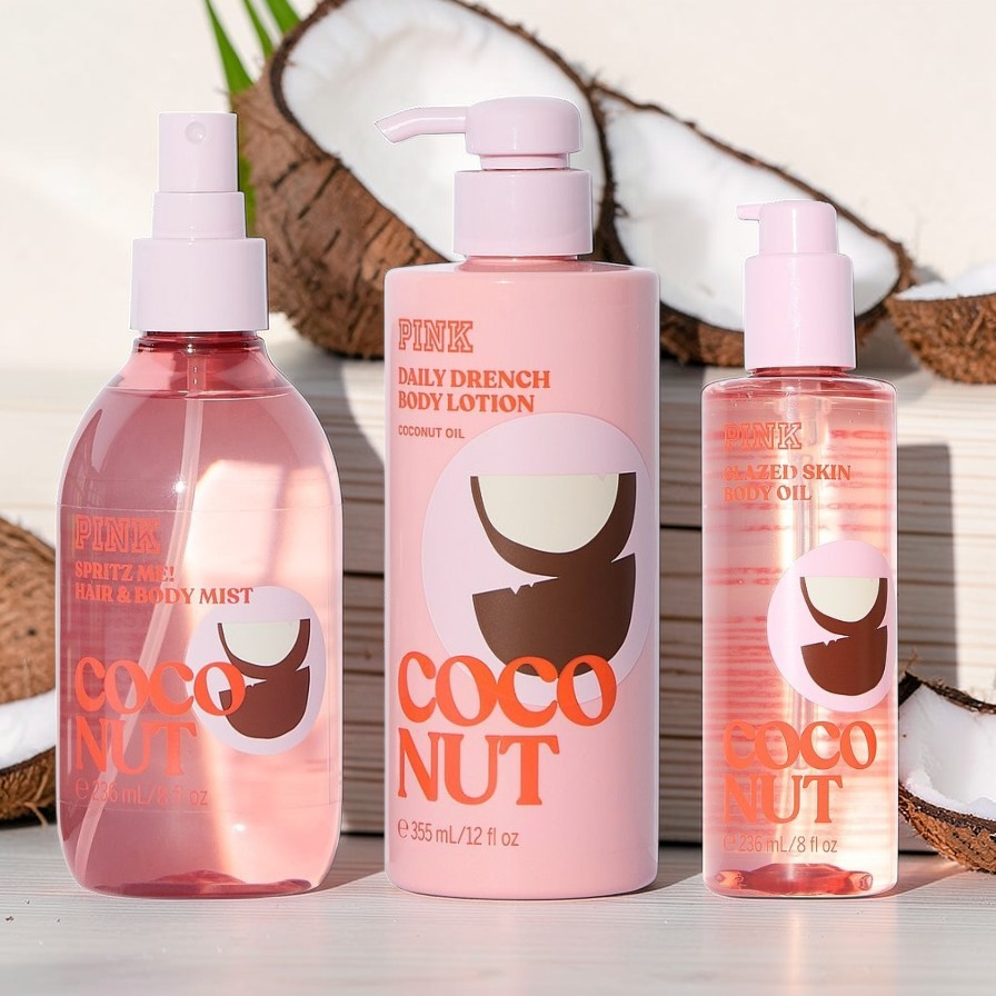 Victoria's Secret PINK Vanilla 4-Piece Set β Hair & Body Mist, Body Lotion, Body Oil & Mini Cream