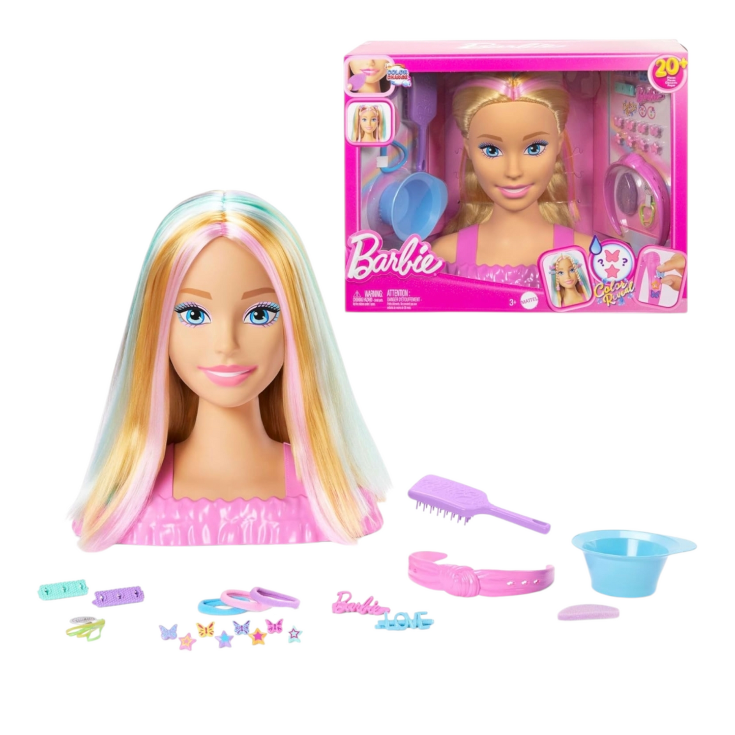 Cabeza para Peinar Rubio Color Reveal con 20+ Accesorios