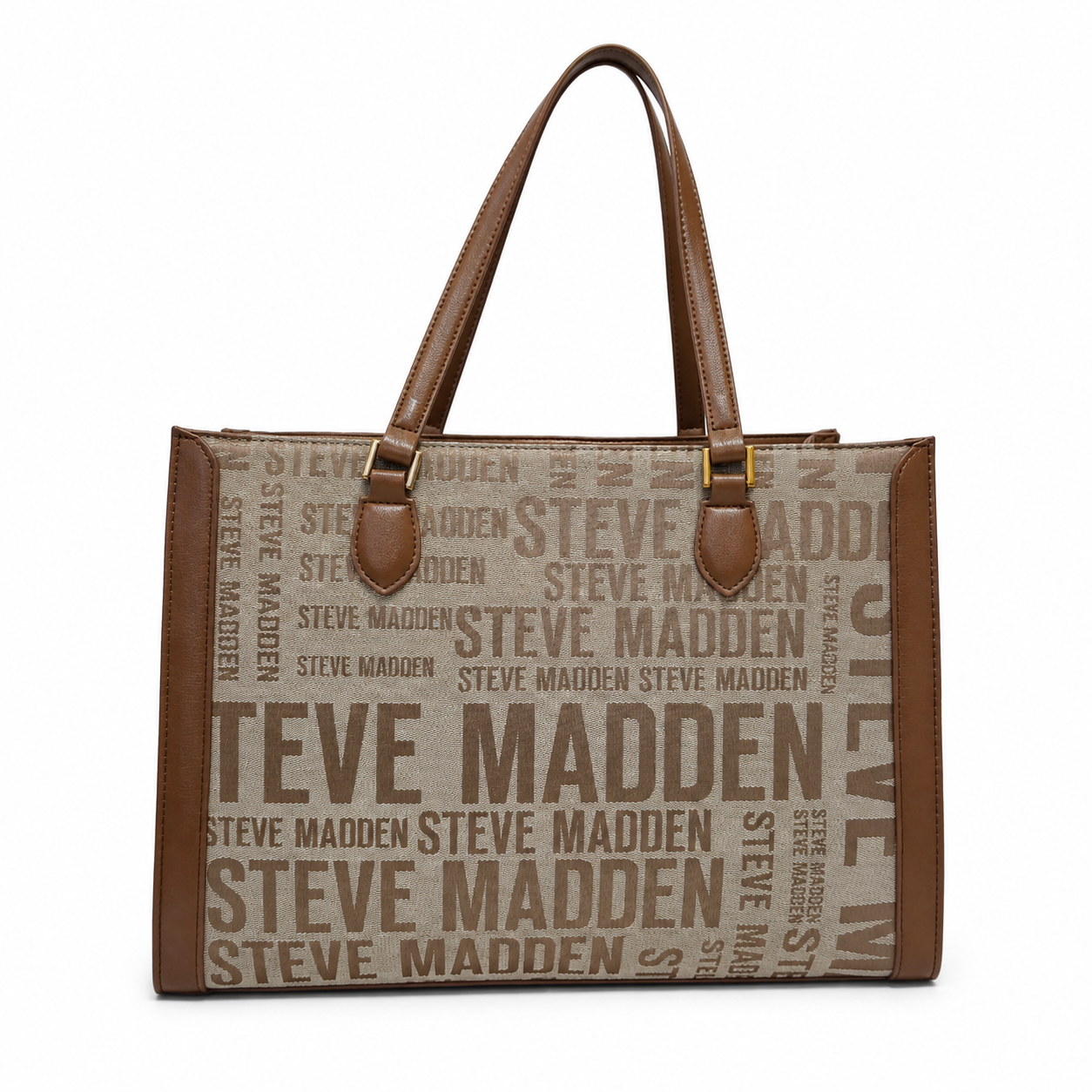 Bolsa Tote Steve Madden Monograma Café con Porta Tarjetas