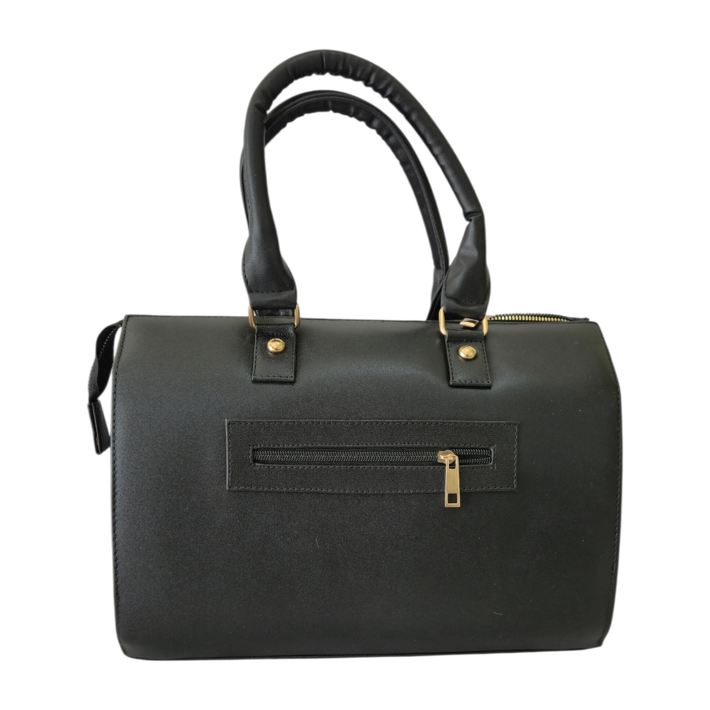 Bolsa de Mano Artesanal Negra con Diseño en Relieve y Corazón Decorativo