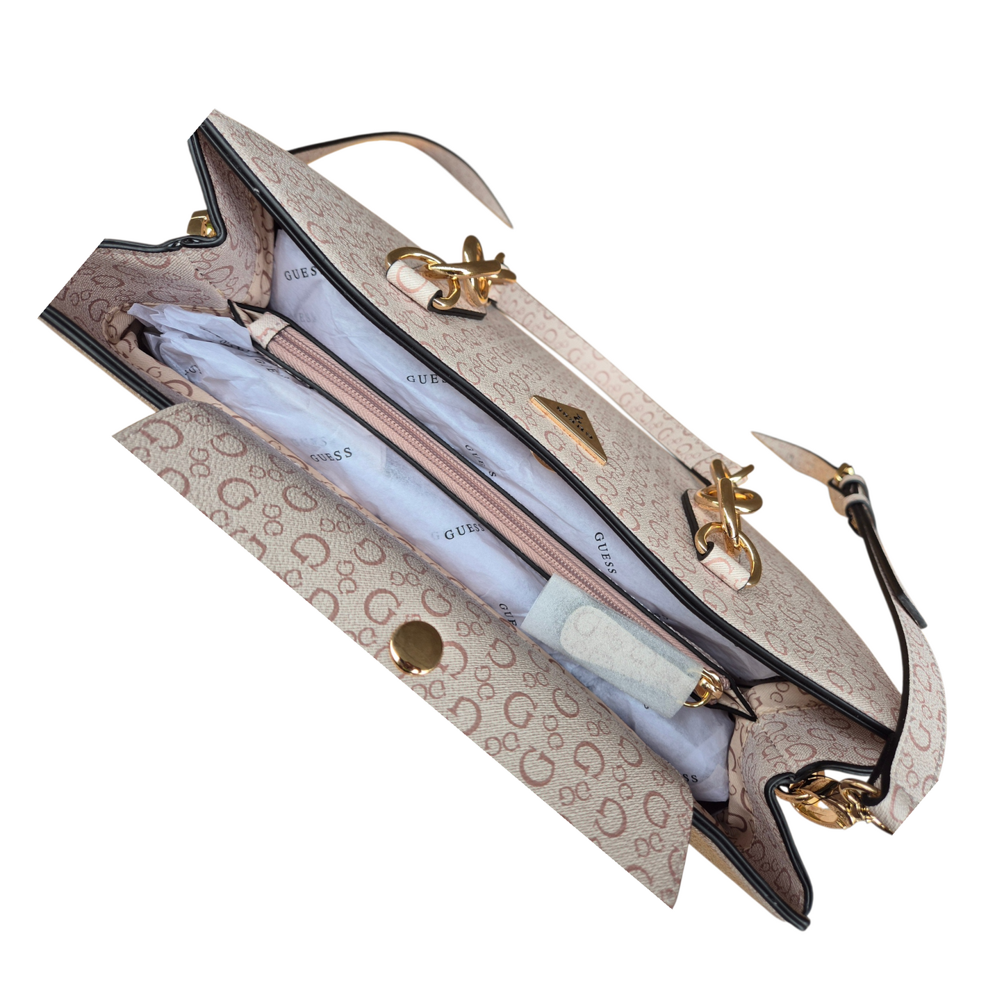 Bolsa Guess rosa claro con cartera y monedero original