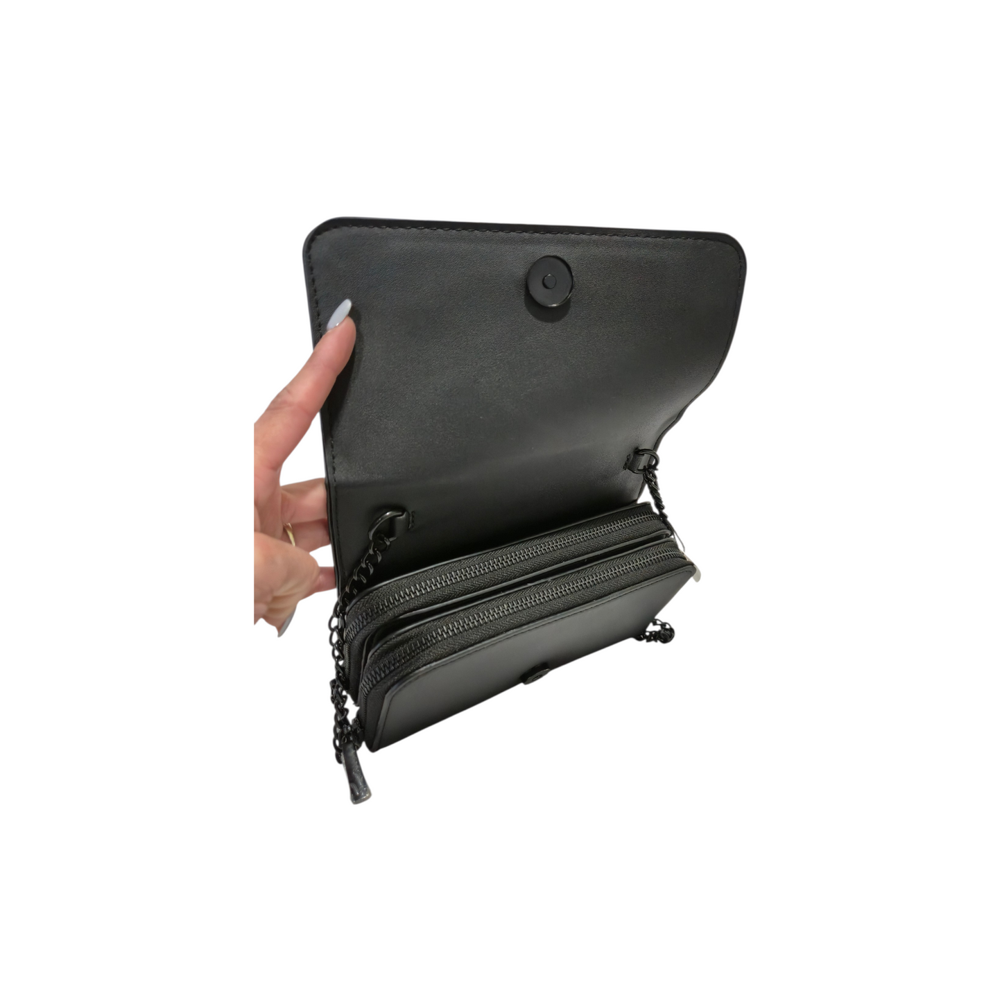 Bolsa Crossbody Negra con Cadena Steve Madden Original