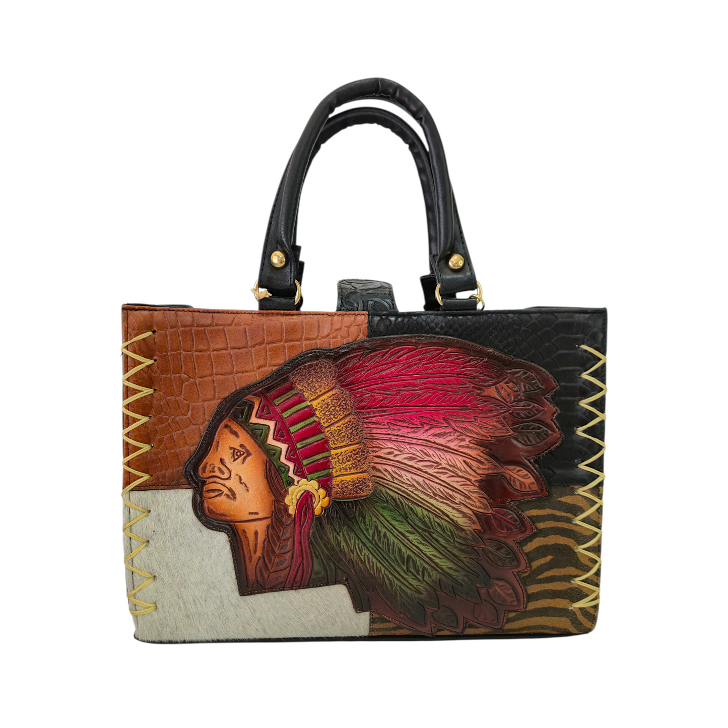 Handmade Bag with Engraved Traditional Lele Doll – Handmade, Colorful Mexican Style