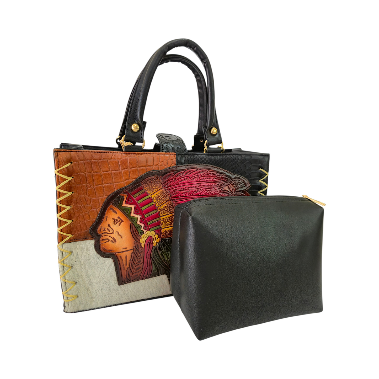 Handmade Bag with Engraved Traditional Lele Doll – Handmade, Colorful Mexican Style