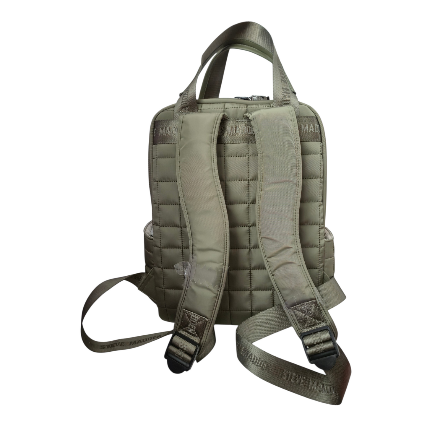 Mochila Steve Madden Tote Backpack Acolchada Verde Olivo con Monedero