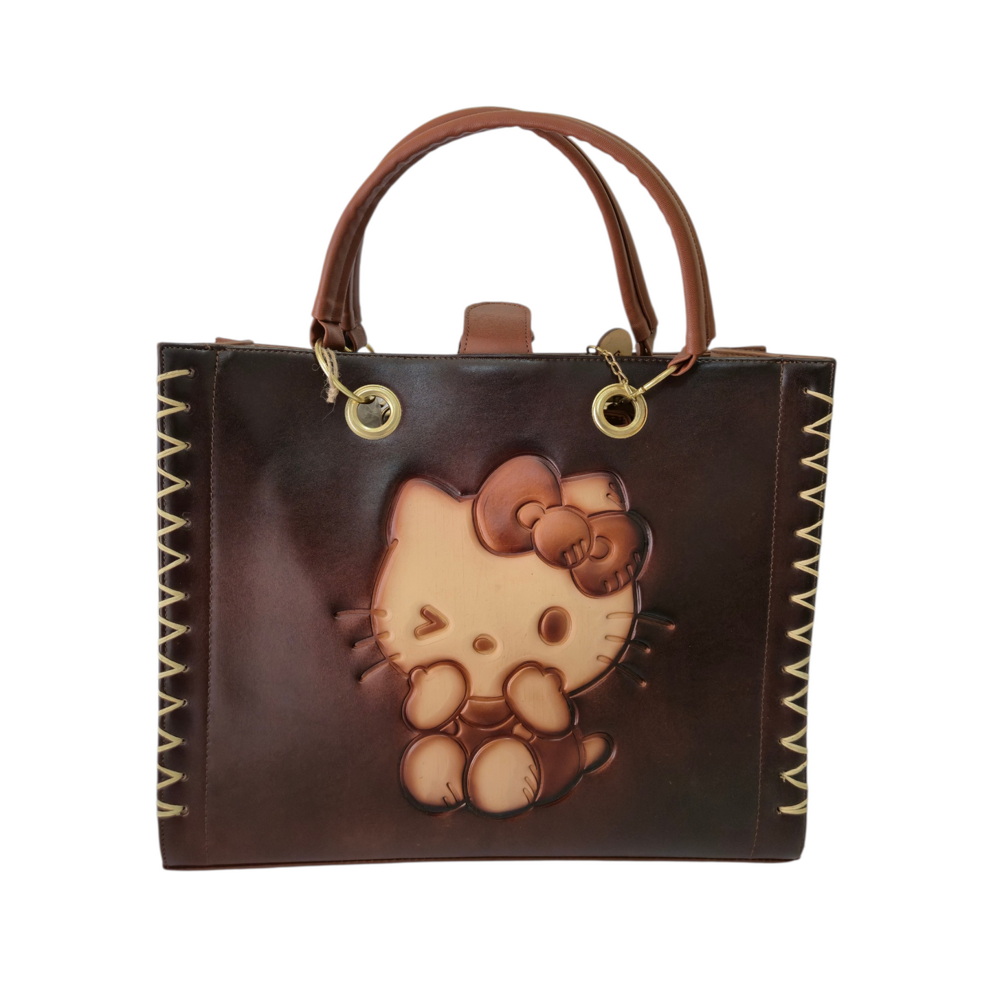 Bolsa Hello Kitty Satchel Artesanal Café Incluye Crossbody