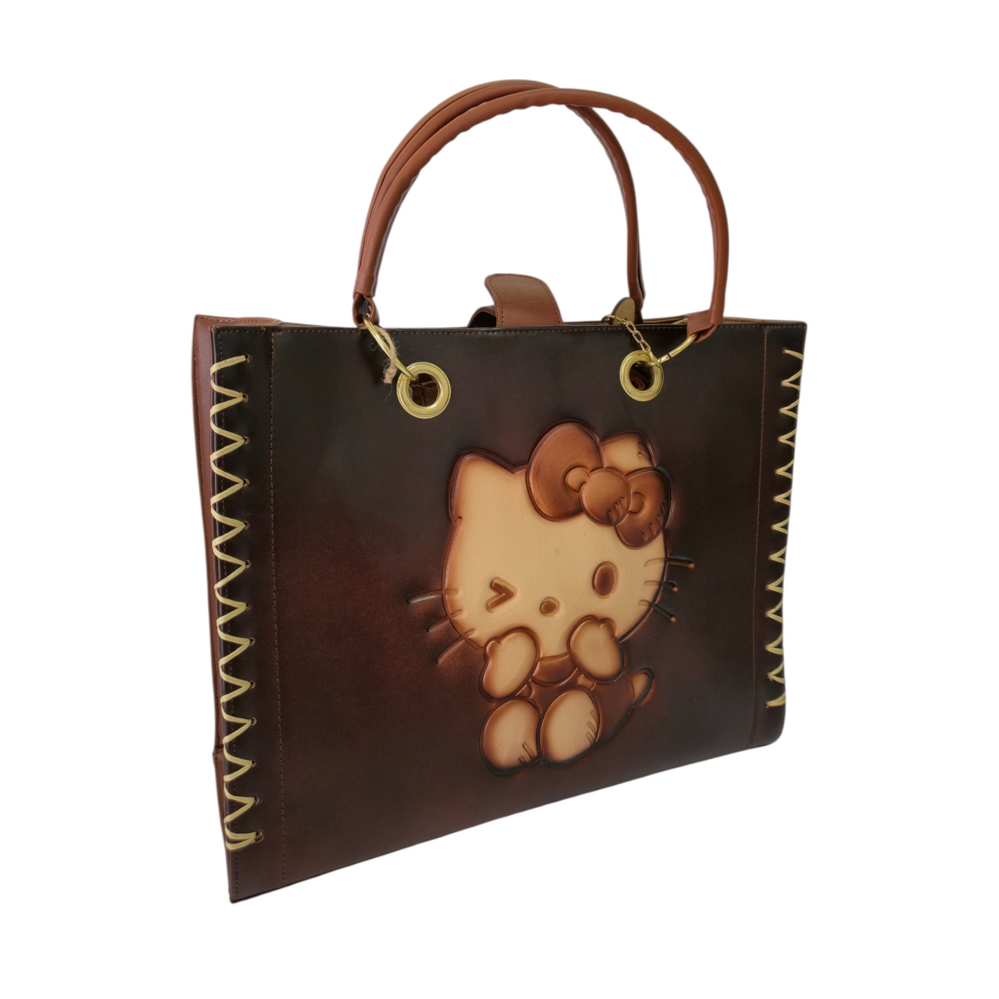 Bolsa Hello Kitty Satchel Artesanal Café Incluye Crossbody