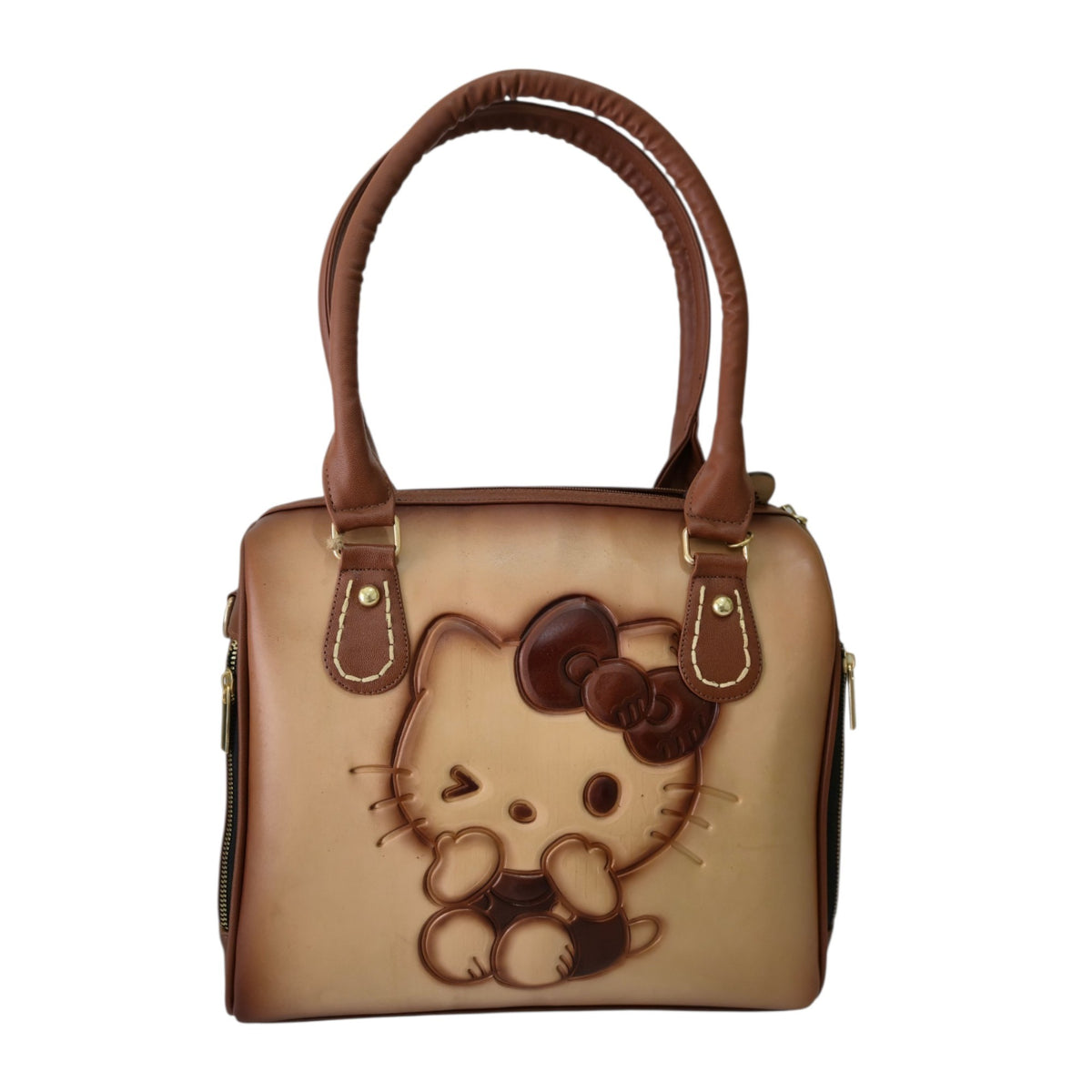 Bolsa Artesanal Café con Hello Kitty en Relieve