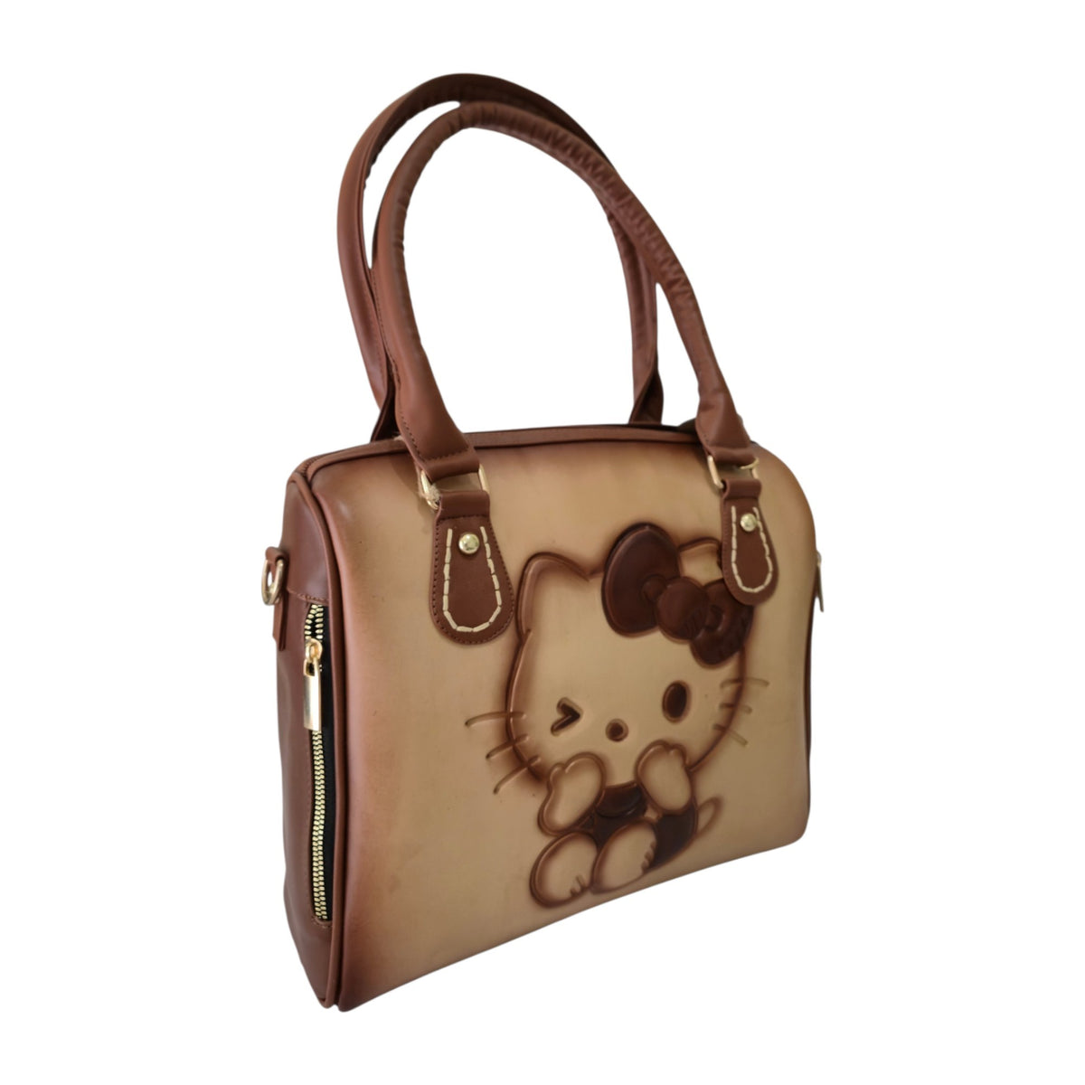 Bolsa Artesanal Café con Hello Kitty en Relieve