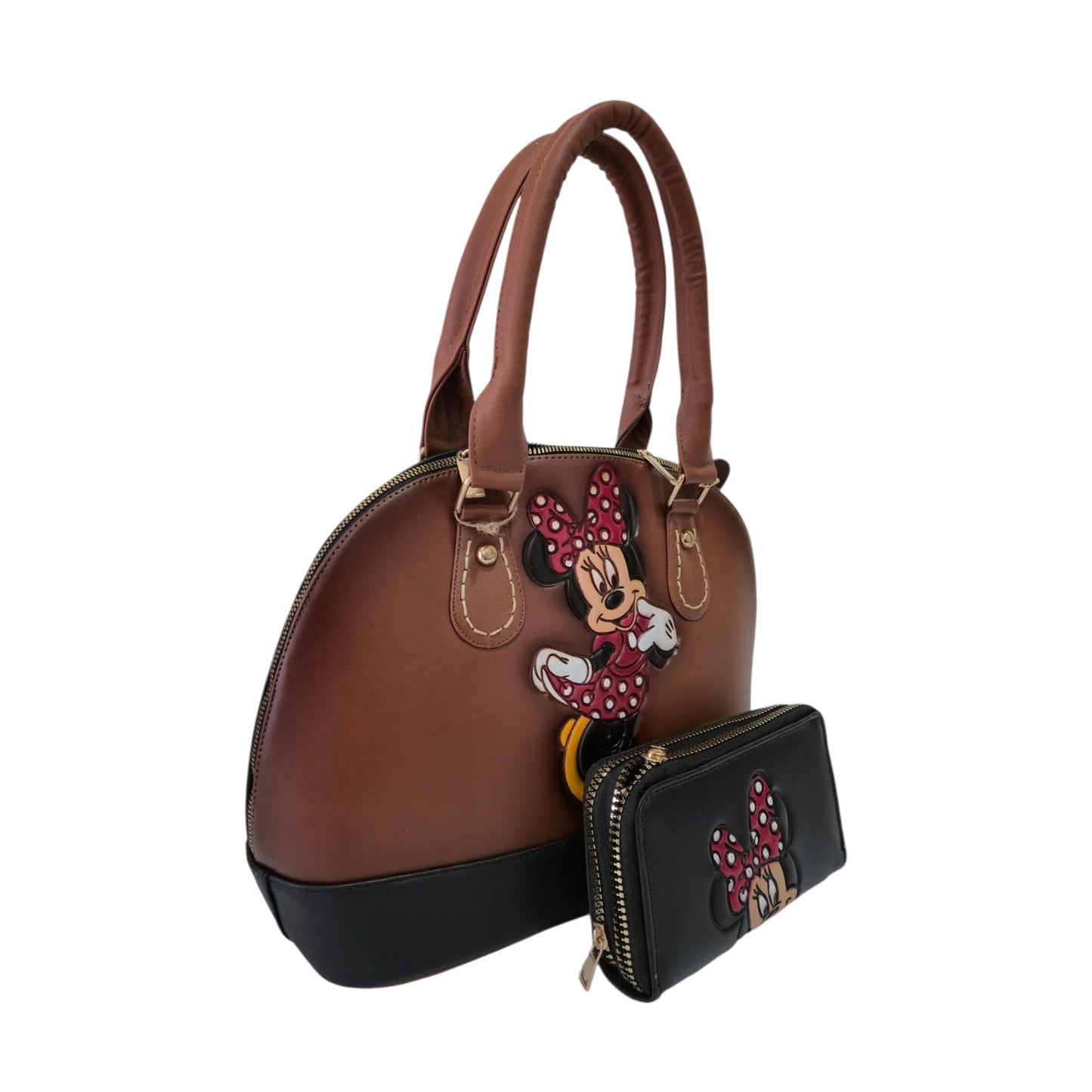 Handmade brown bag. Double reinforced handle. Unique embossed design. Elegant casual fashion.