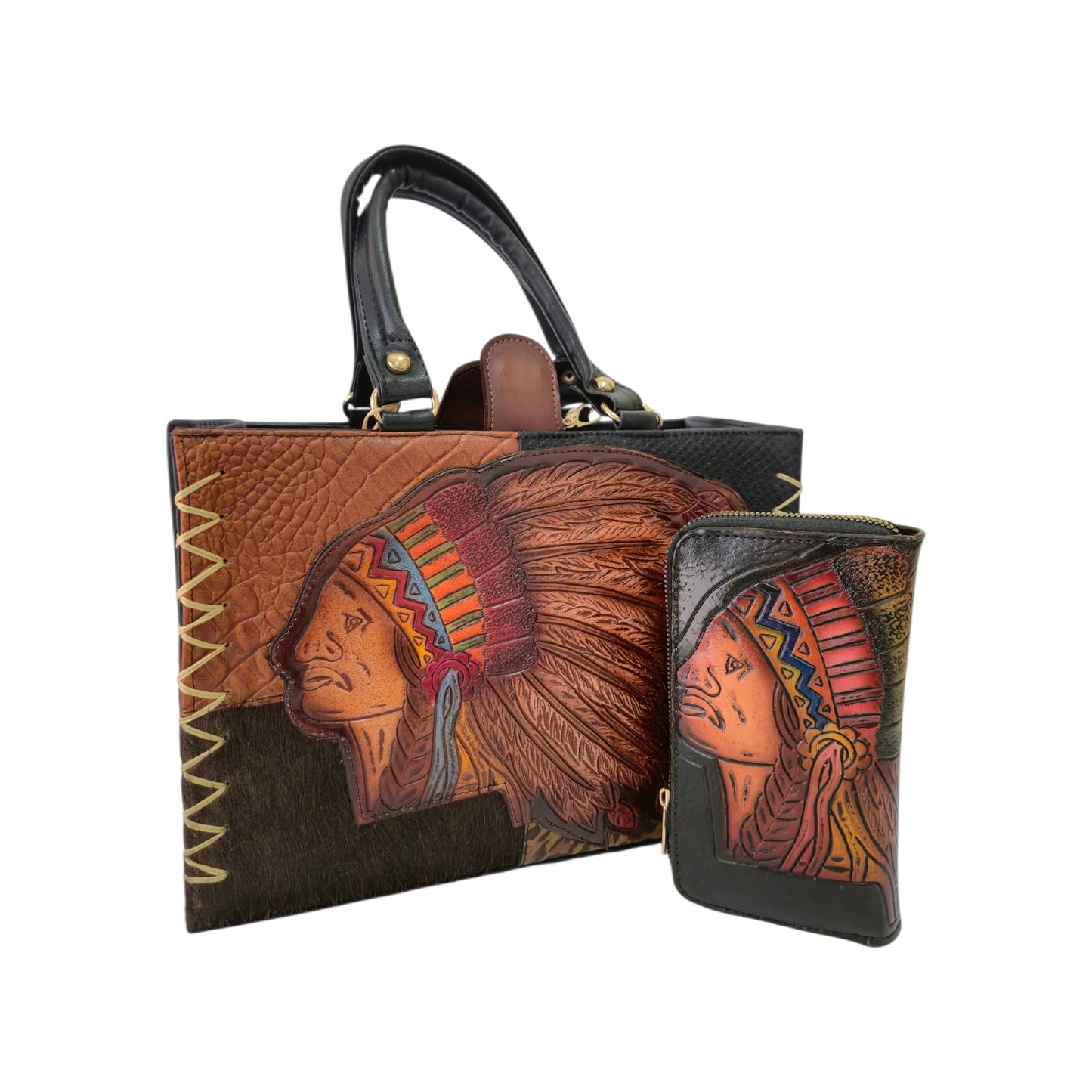 Handmade Bag with Engraved Traditional Lele Doll – Handmade, Colorful Mexican Style