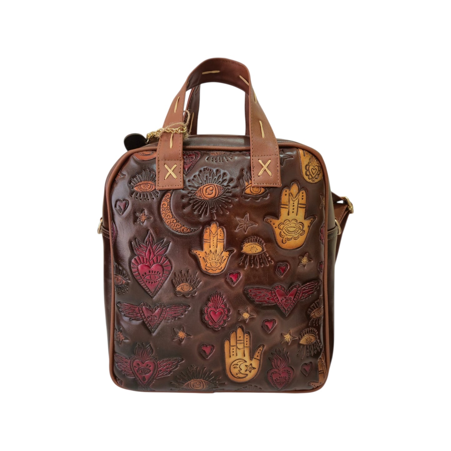 Handmade Bag and Backpack with Cheerful Design, Black, Multifunctional