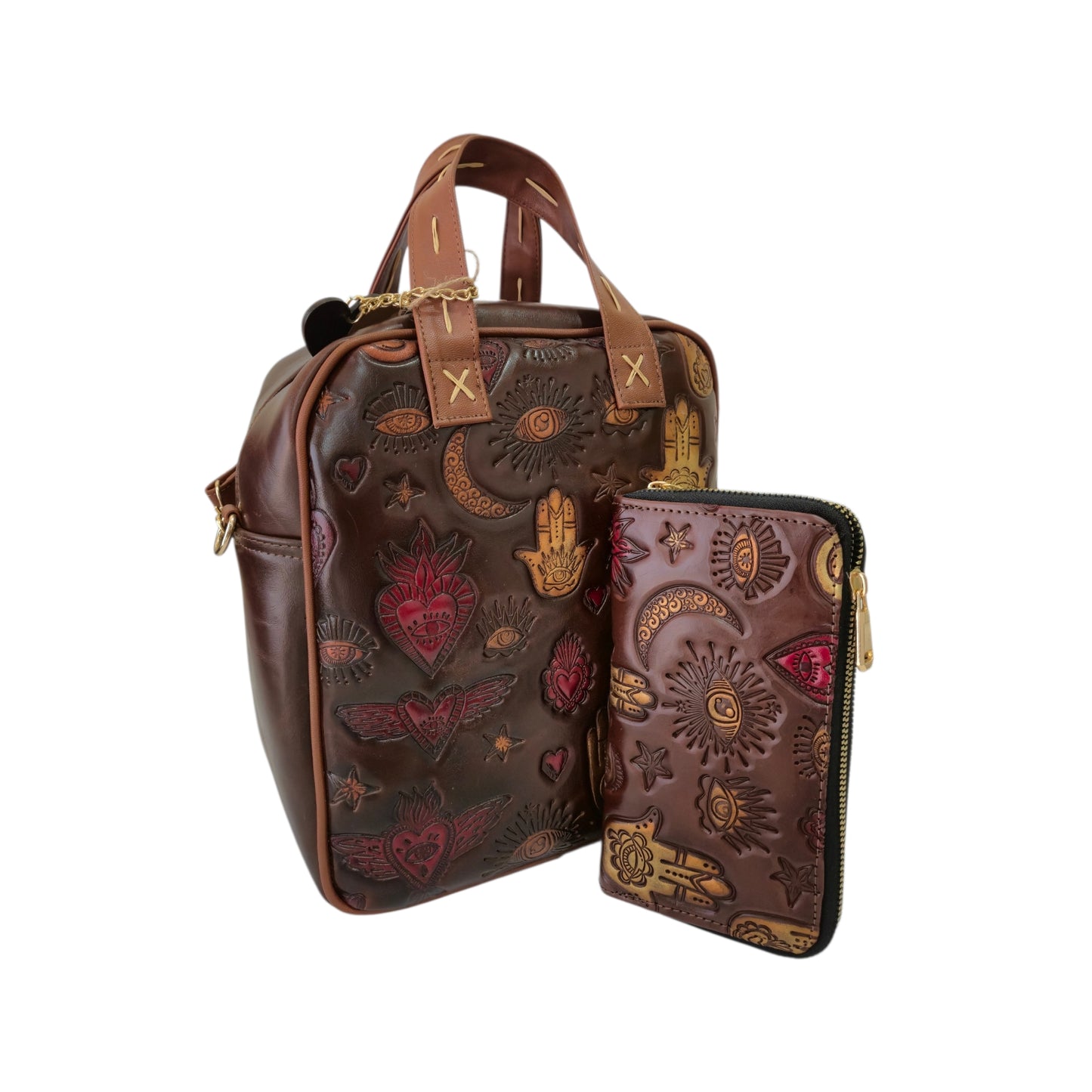 Handmade Bag and Backpack with Cheerful Design, Black, Multifunctional