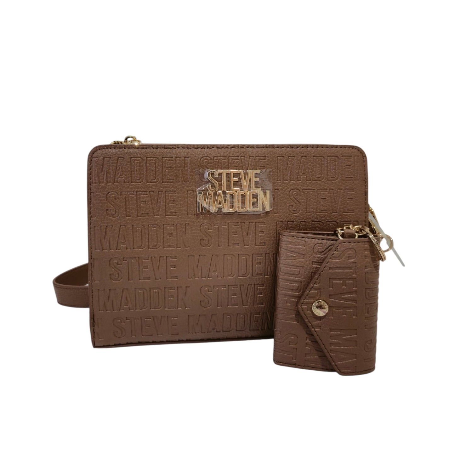 Bolsa Steve Madden Café con Monedero a Juego para Mujer