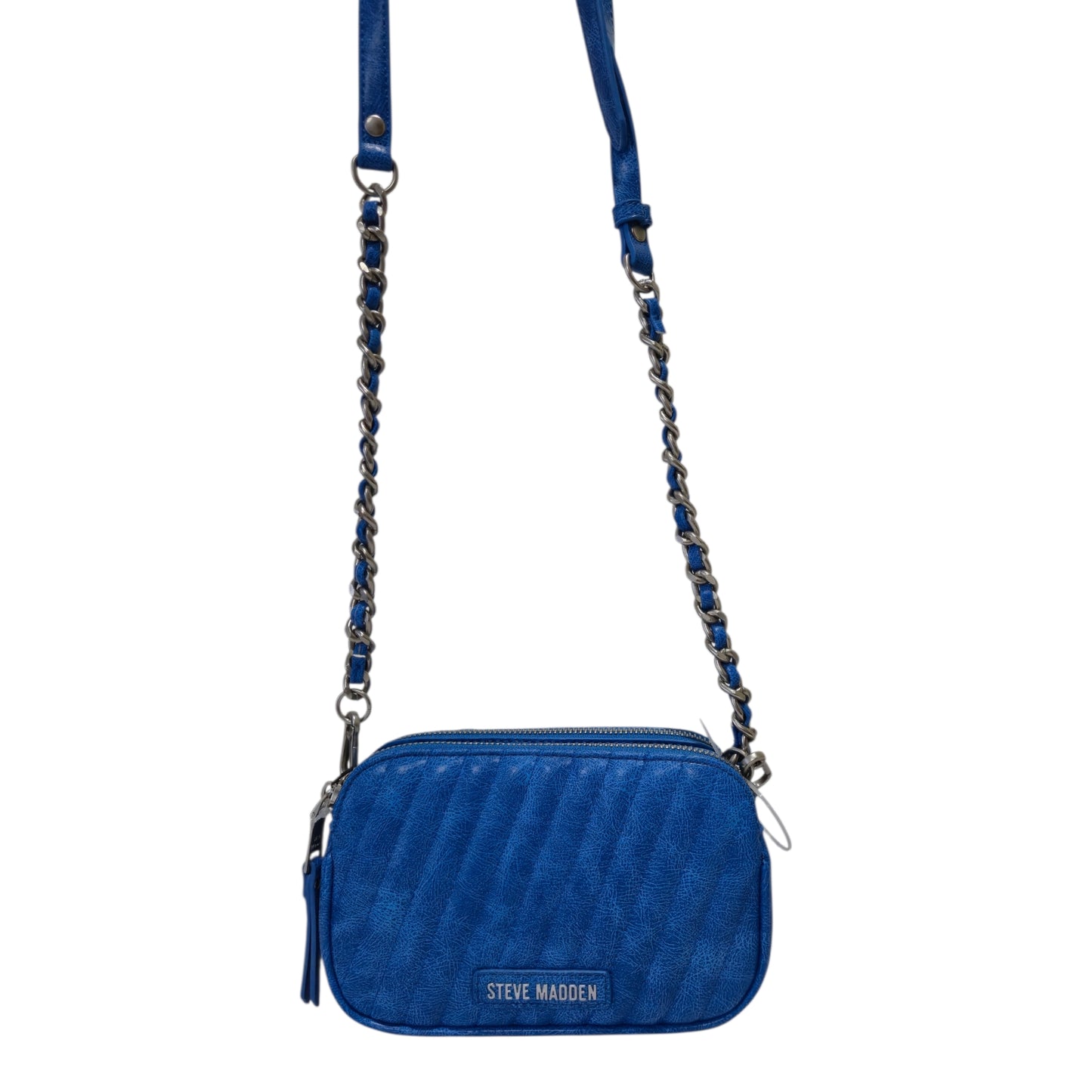 Bolsa Crossbody Steve Madden Azul Acolchada con Tres Compartimentos