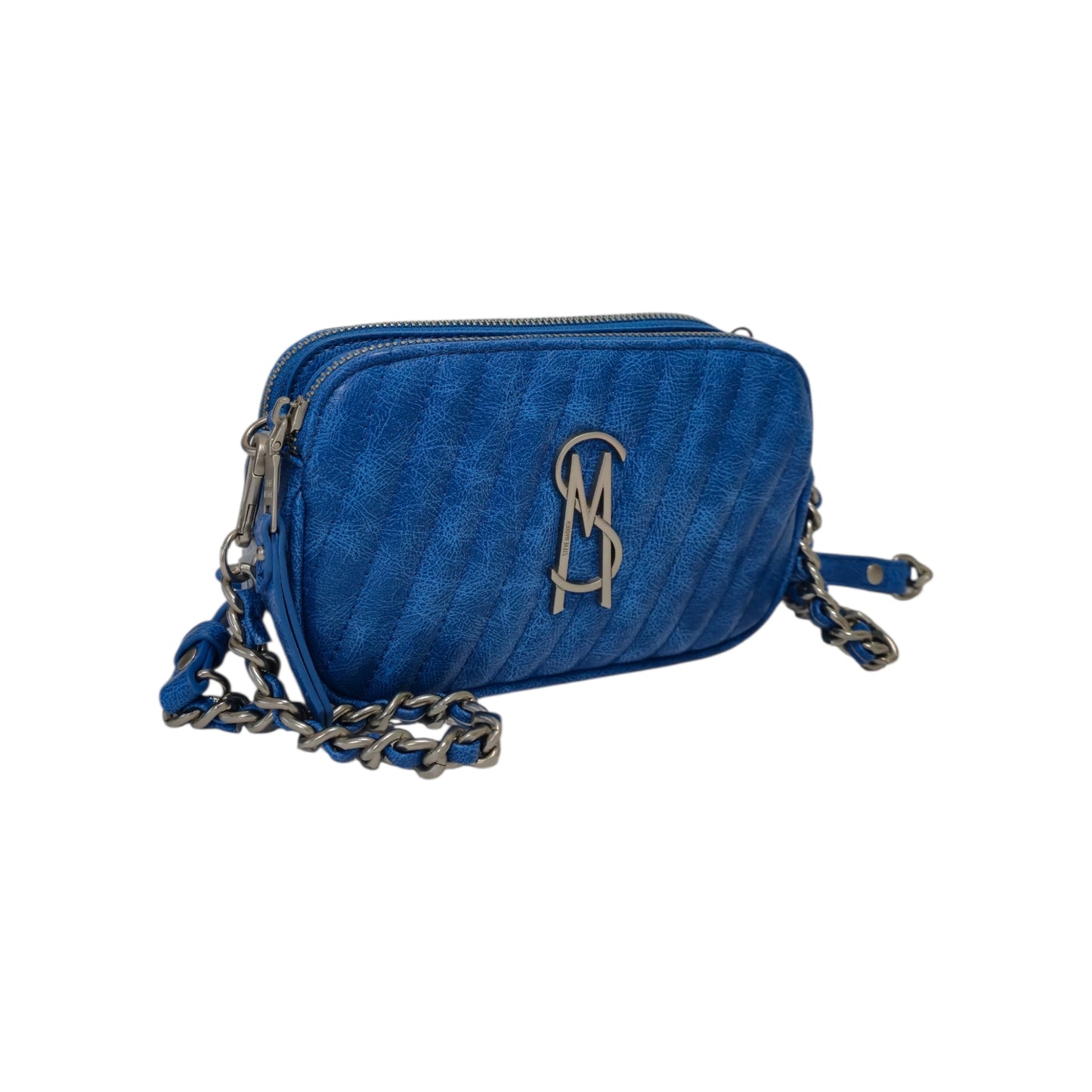 Bolsa Crossbody Steve Madden Azul Acolchada con Tres Compartimentos