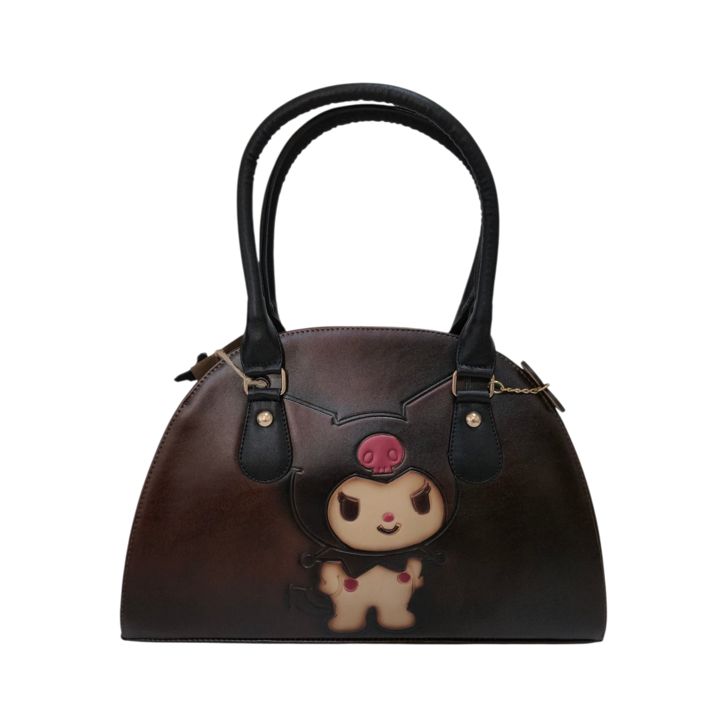 Bolsa Artesanal Kuromi Café para Mujer con Asa de Mano y Correa Ajustable