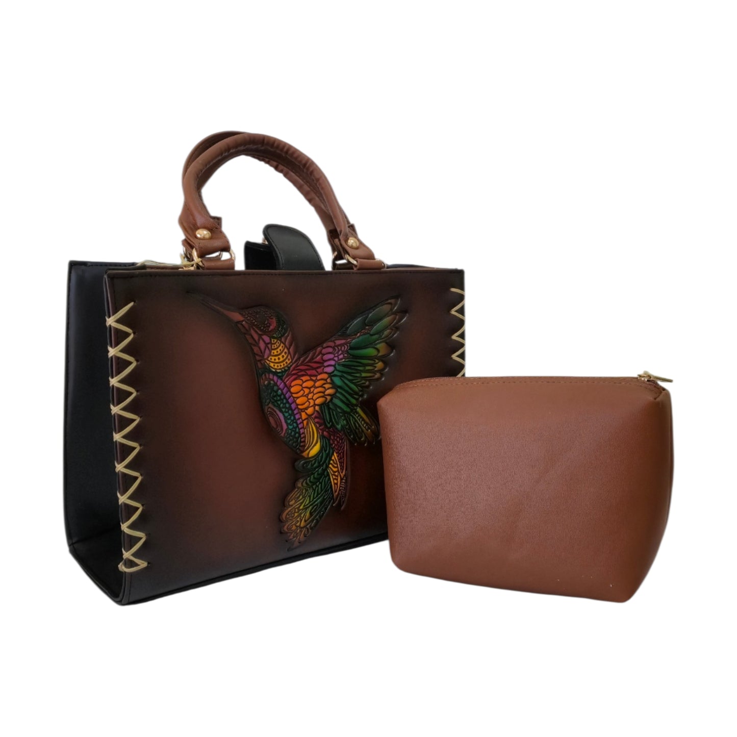 Handmade Handbag with Sunflowers and Butterflies