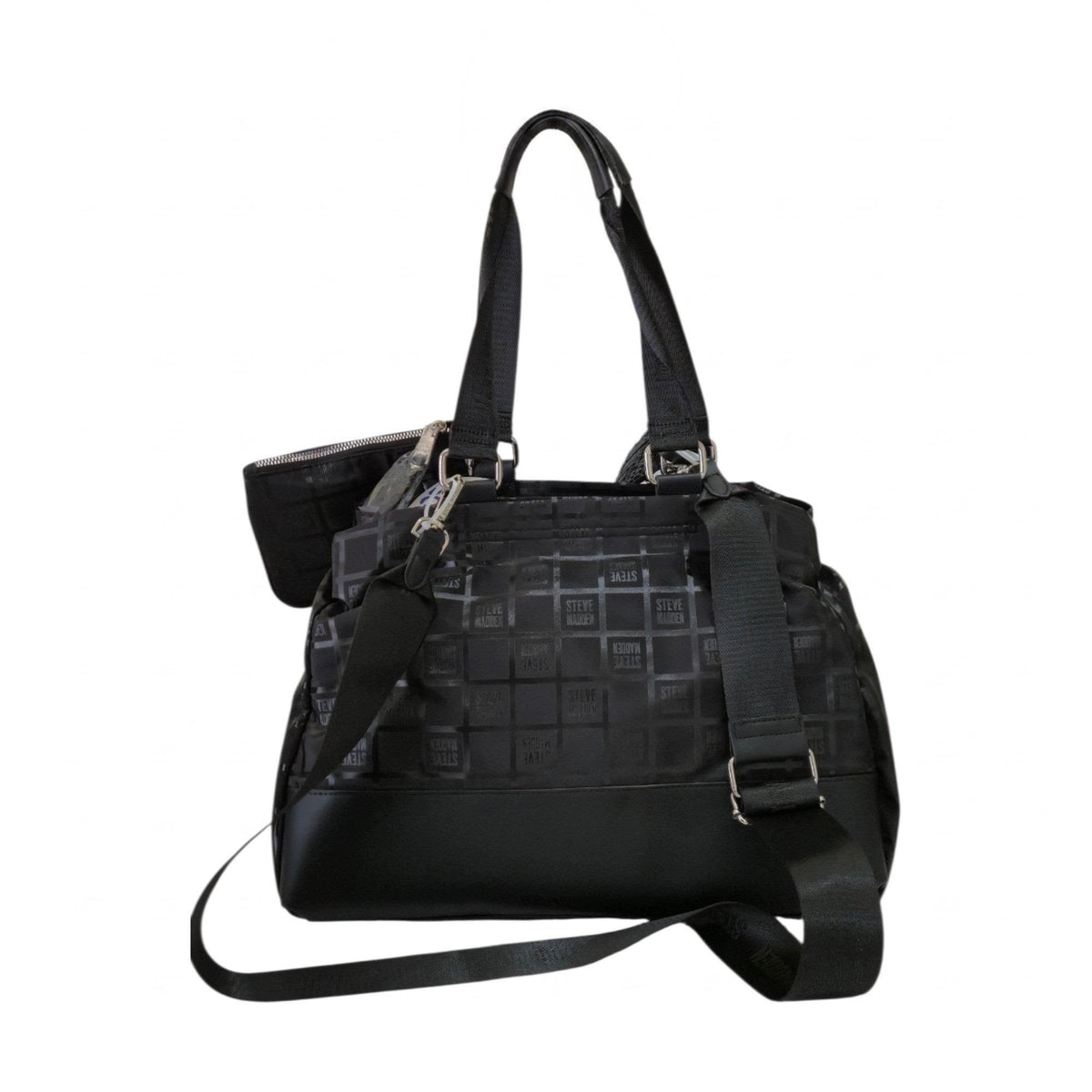 Bolsa Tote Steve Madden Negra con Monograma