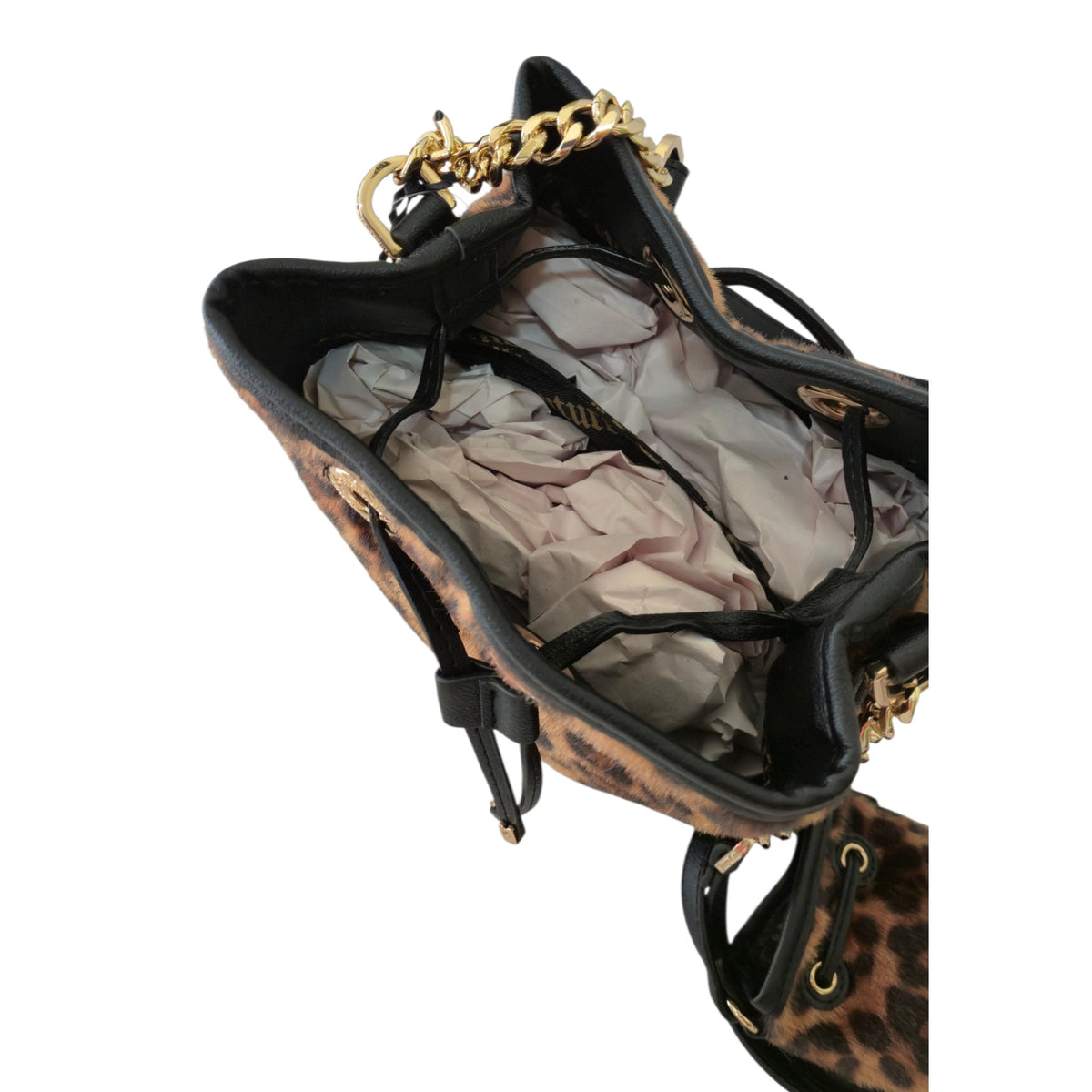 Bolso Bucket Juicy Couture Estampado Leopardo con Mini Bolsa Desmontable