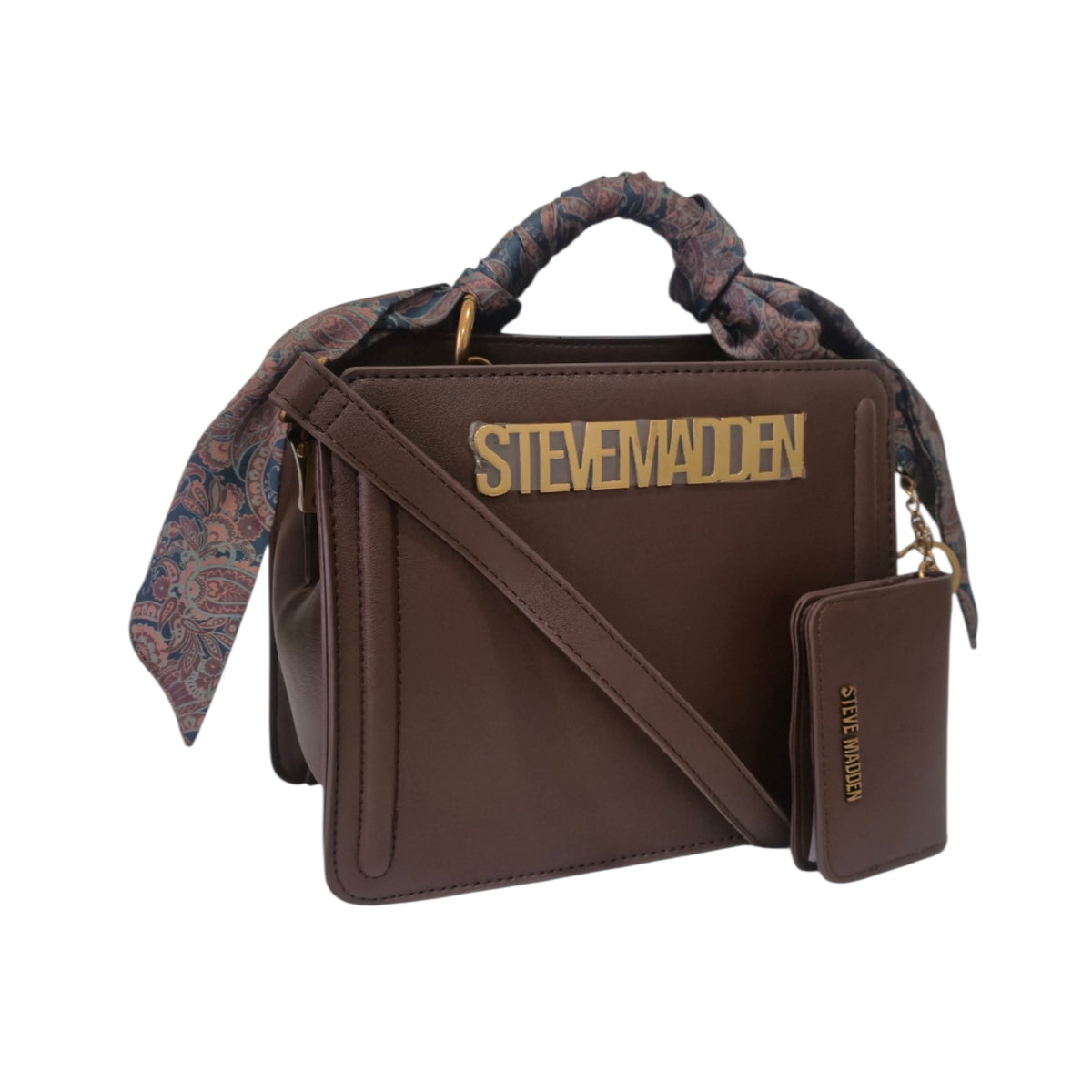 Bolsa Steve Madden Espresso con Cartera y Correa Ajustable