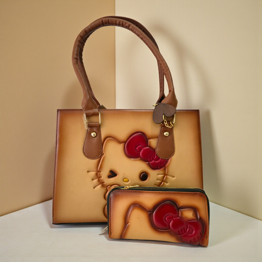 Bolso Elegante con Relieve + Billetera a Juego | Diseño Cute y Sofisticado