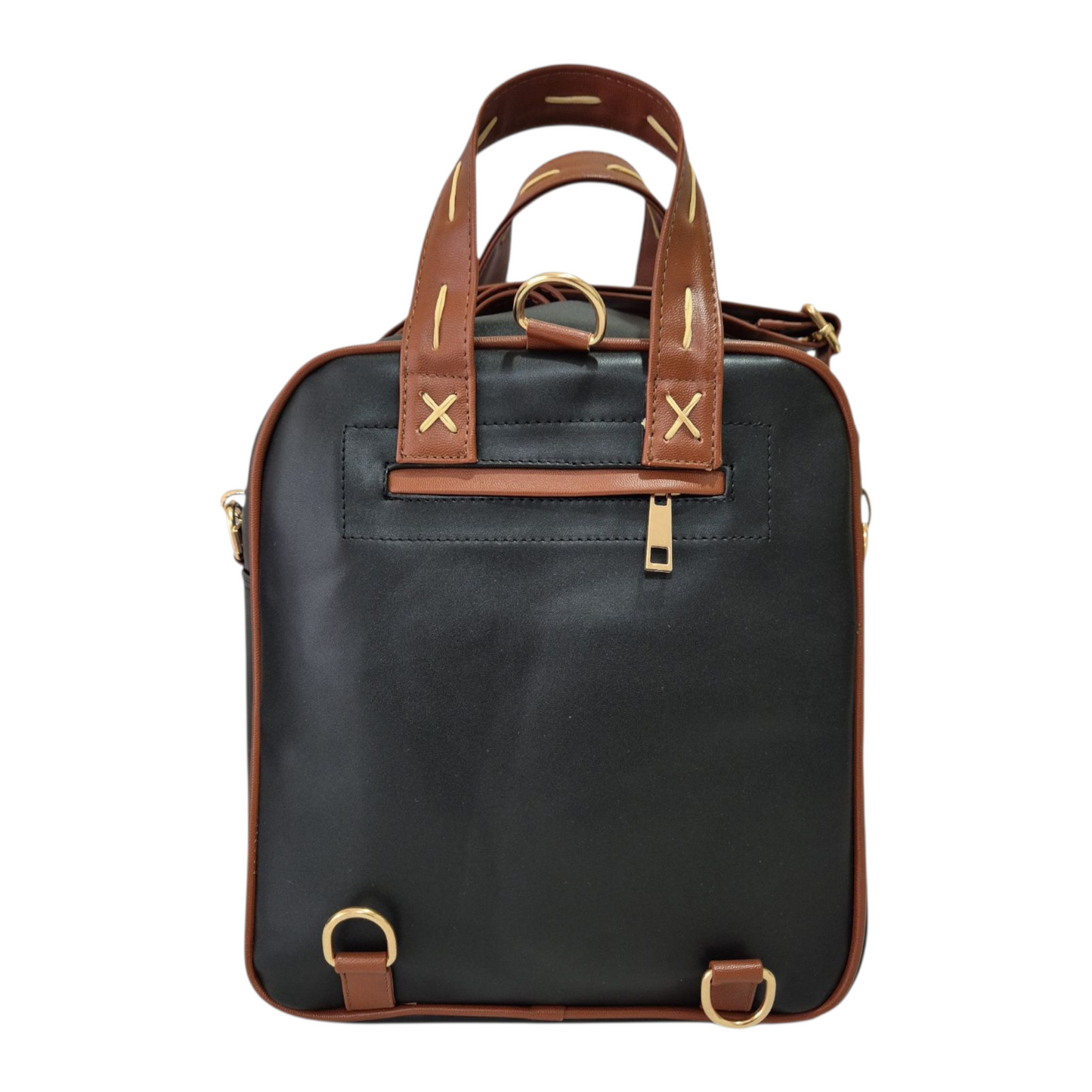 Bolsa y mochila artesanal de piel con diseño de girasol grabado a mano