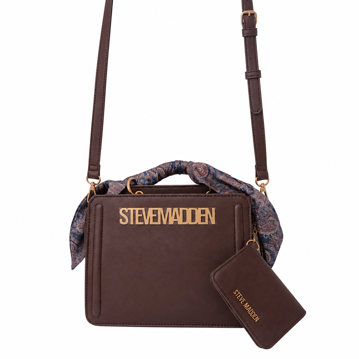 Bolsa Steve Madden Espresso con Cartera y Correa Ajustable