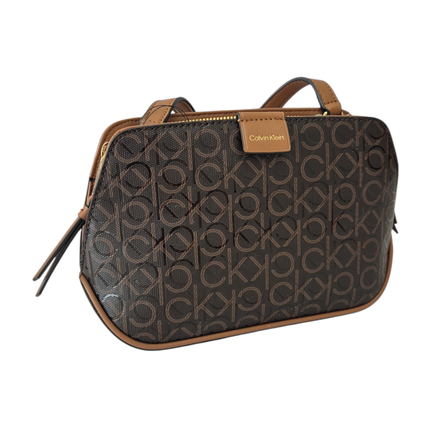 Bolsa Crossbody Calvin Klein Café con Monograma CK