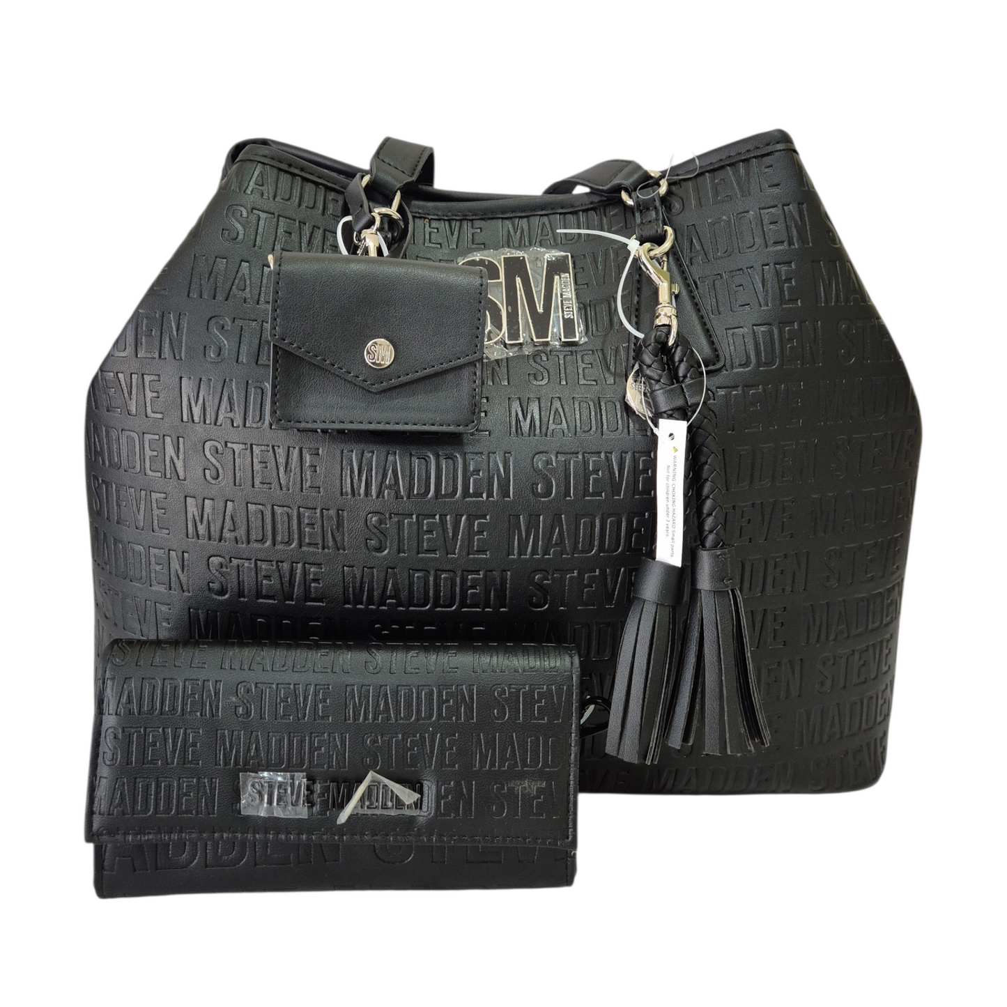 Bolsa Steve Madden negra con cartera a juego original