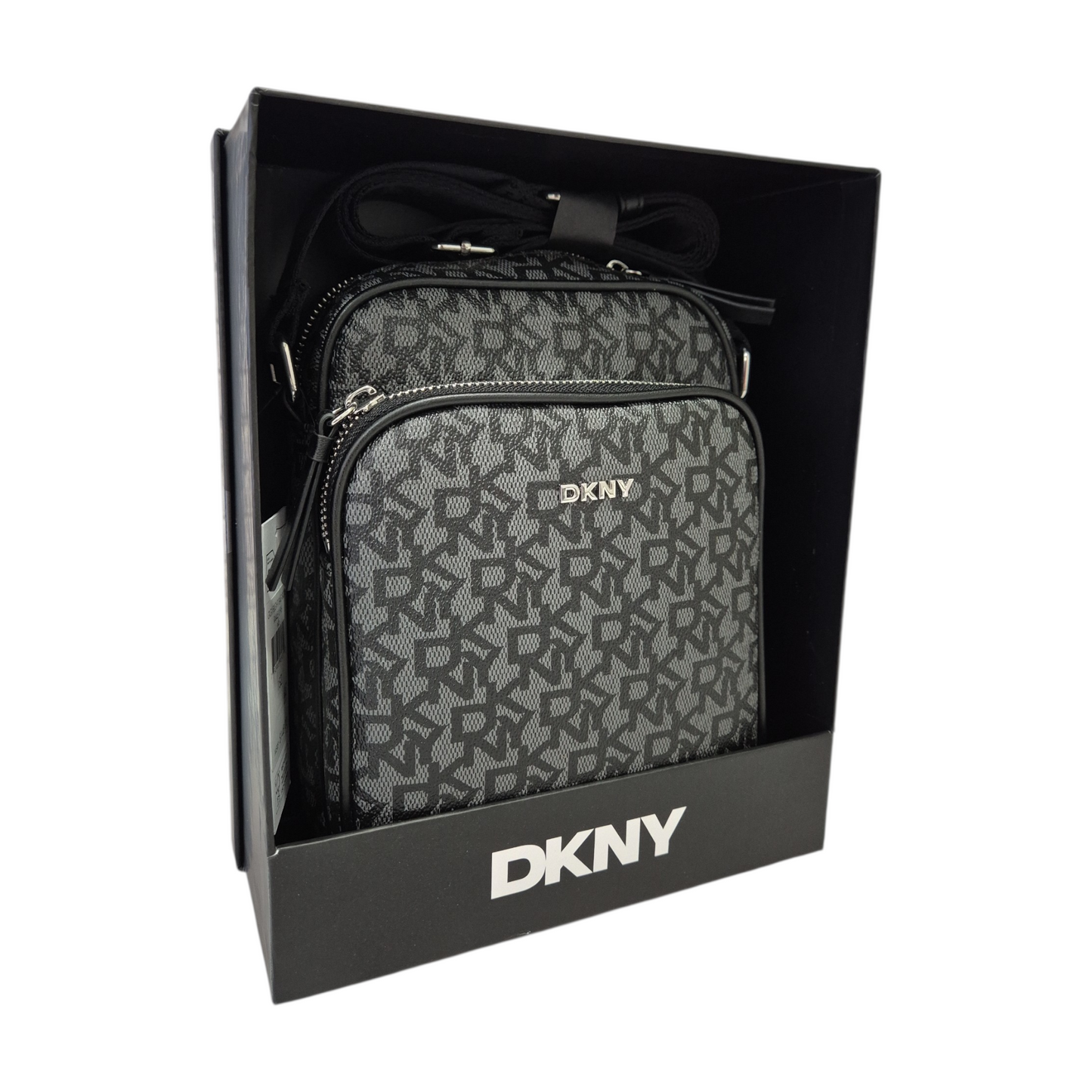 Bolsa Crossbody DKNY Negra Monograma con Caja Original