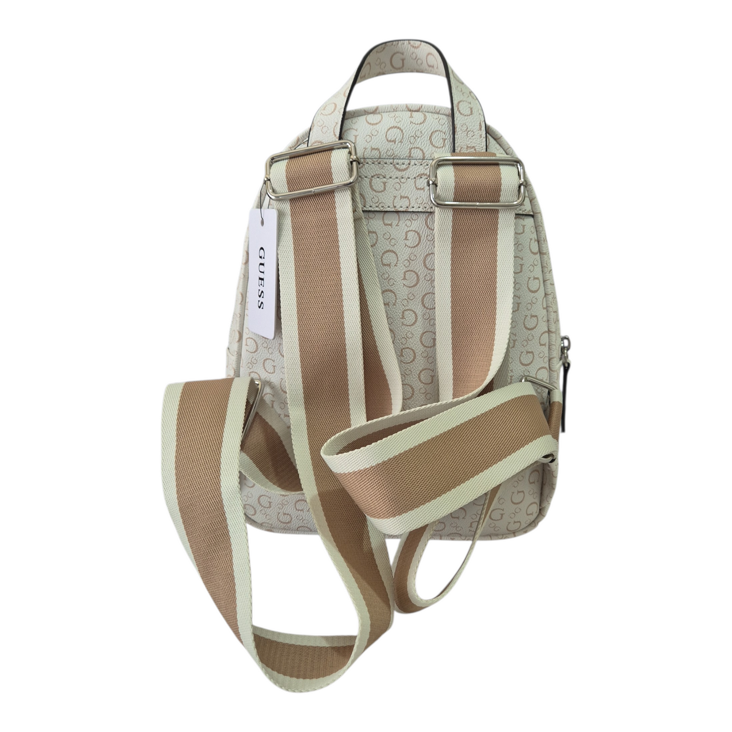 Mochila Guess Original Beige con Monograma y Monedero