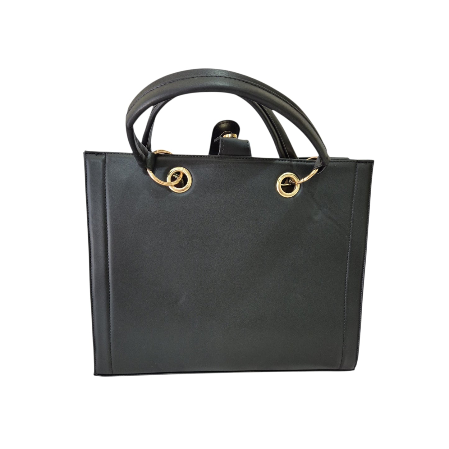 Handmade bag with a unique design. Includes a cosmetic bag, short handles, and an adjustable long strap.