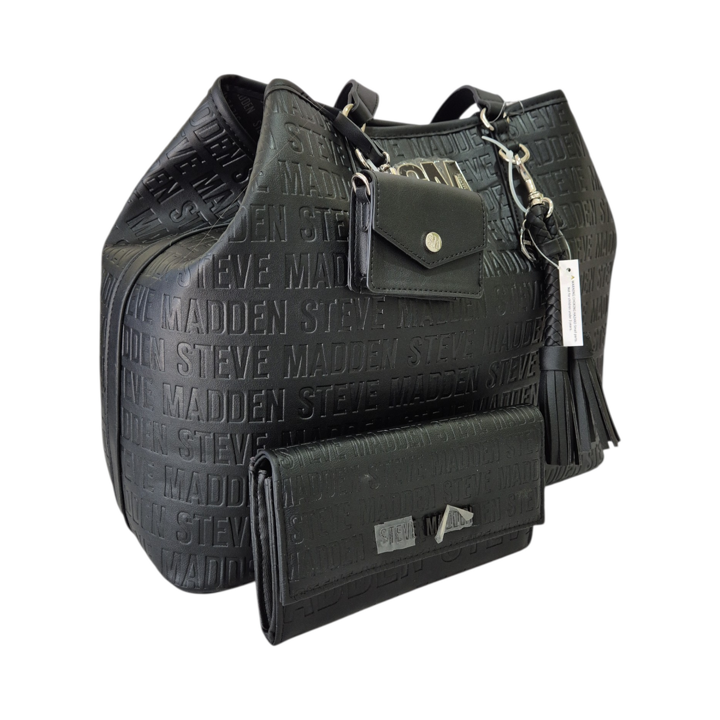 Bolsa Steve Madden negra con cartera a juego original