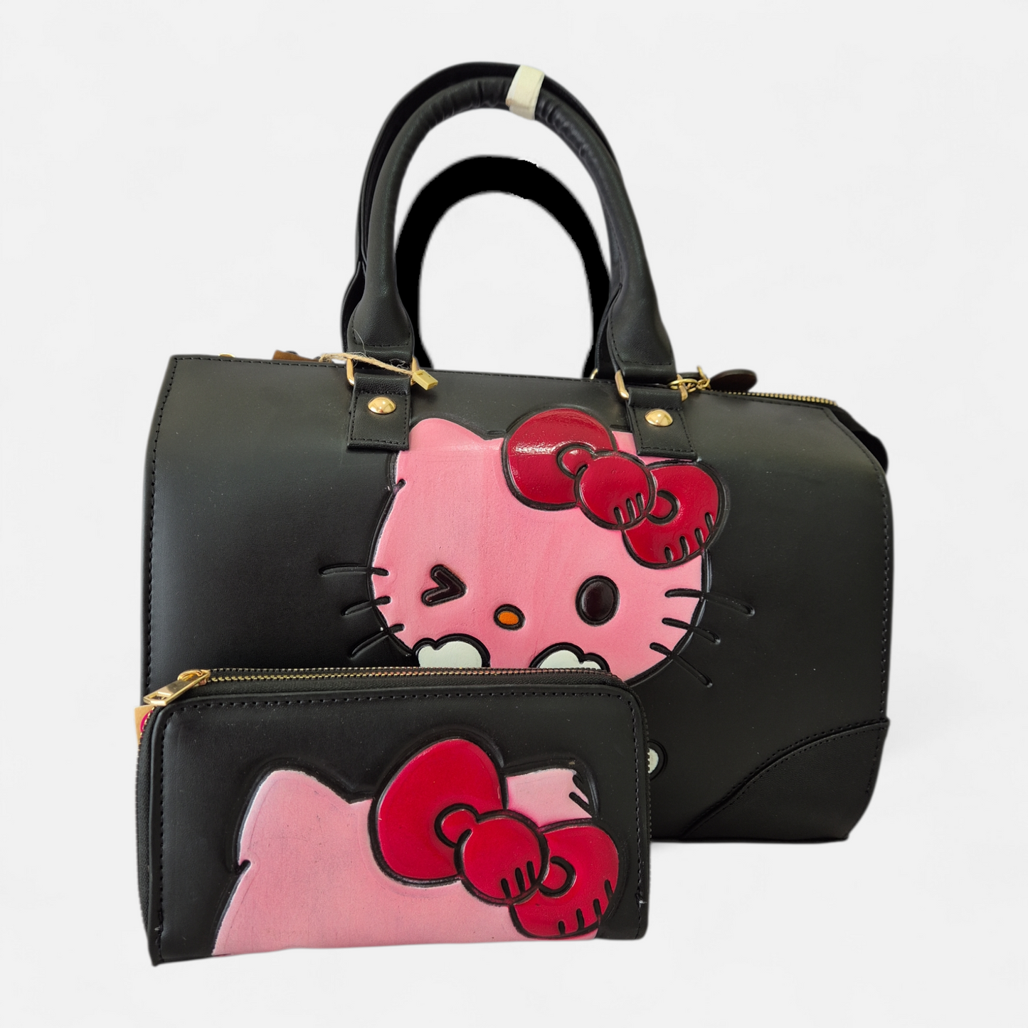 Kawaii Style Black Handbag with Wallet