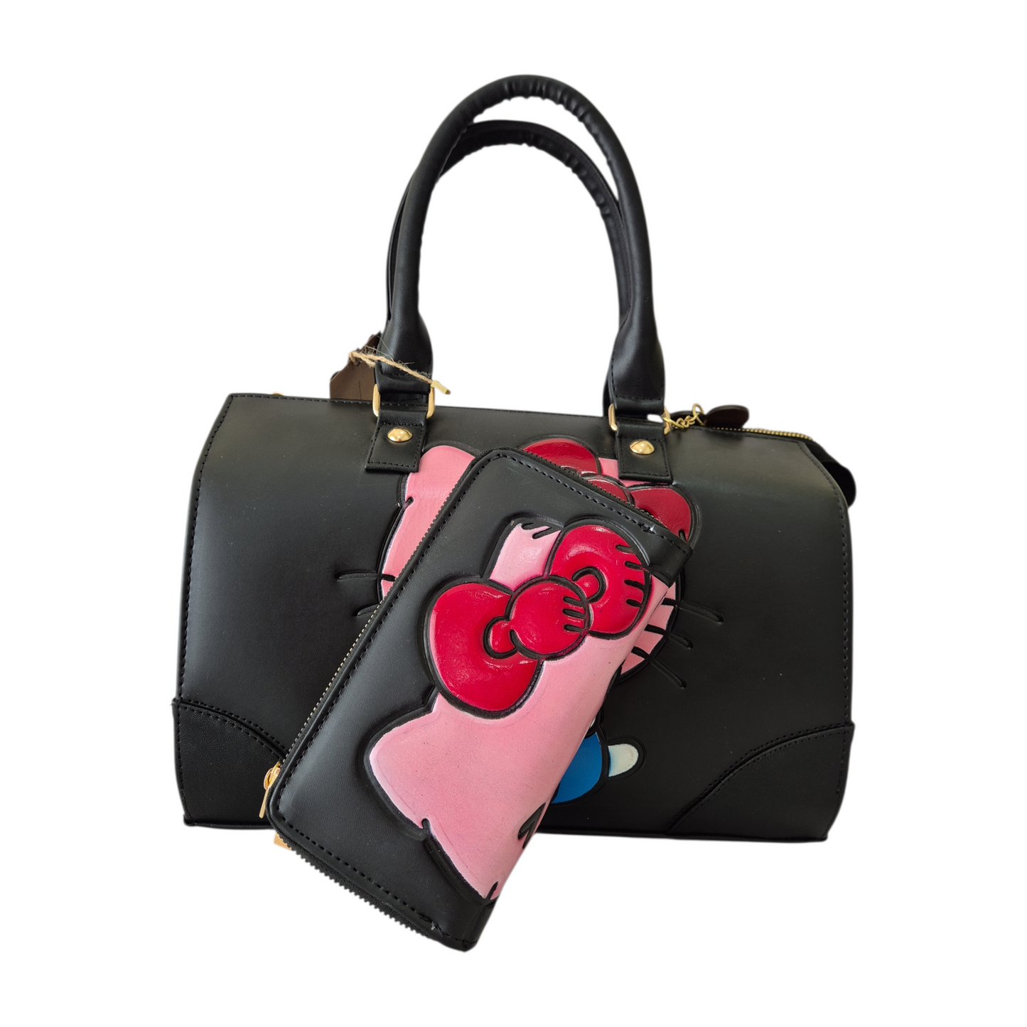 Kawaii Style Black Handbag with Wallet