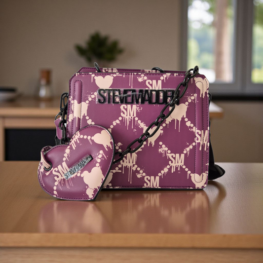 Bolsa original de diseñador en tono morado