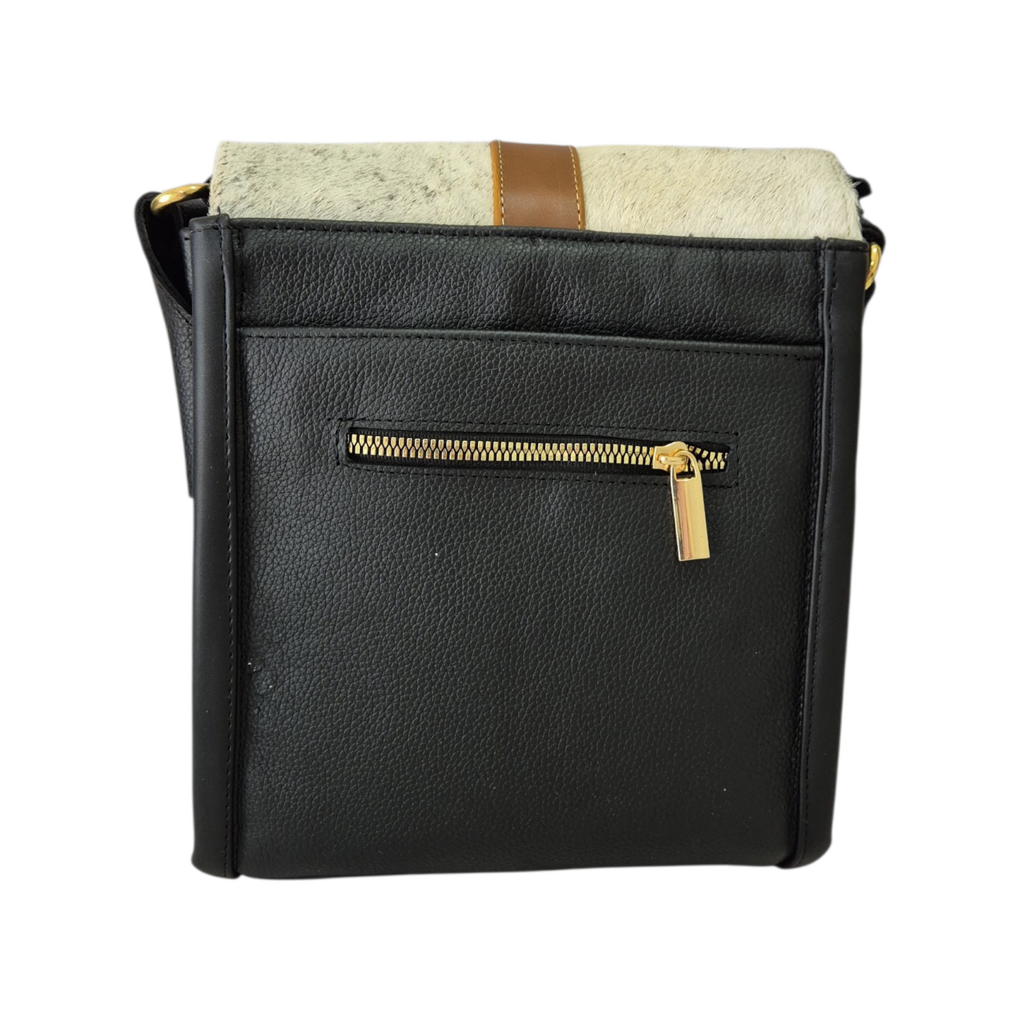 Bolsa Crossbody Bandolera de Piel con Pelo Natural