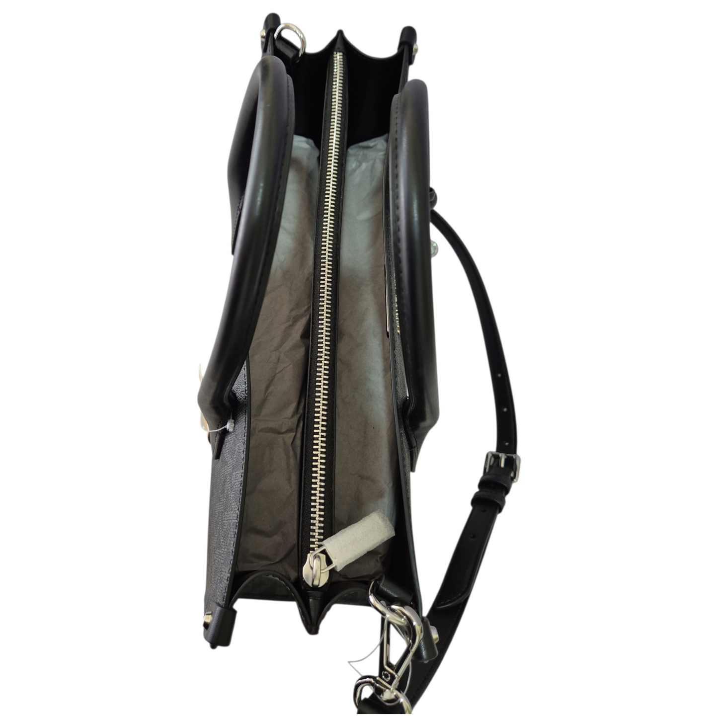 Bolsa Michael Kors negra tipo tote con logo MK y correa ajustable