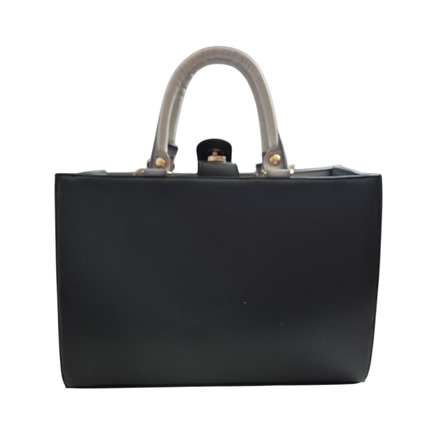 Bolsa Mafalda negra en relieve con asas blancas y cosmetiquera incluida