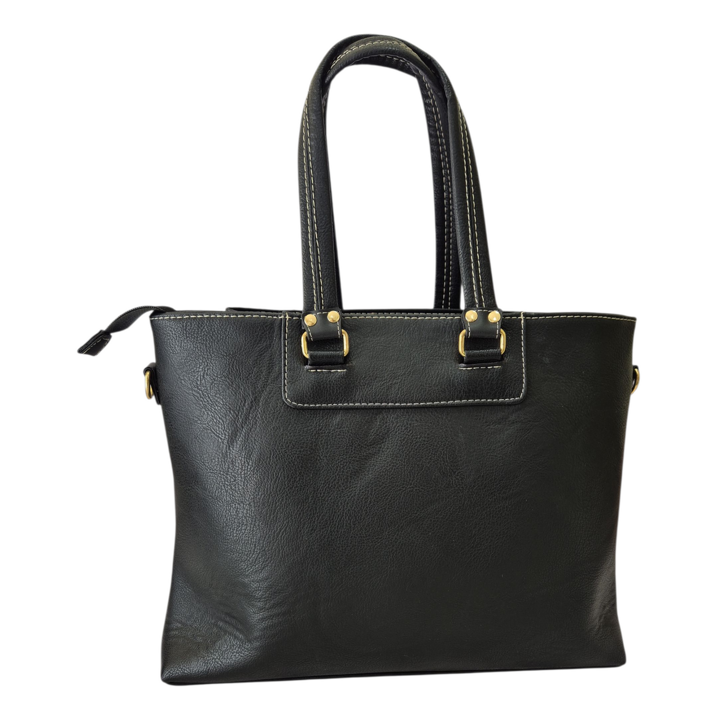 Bolsa negra con grabado de colibrí color oro antiguo doble compartimento