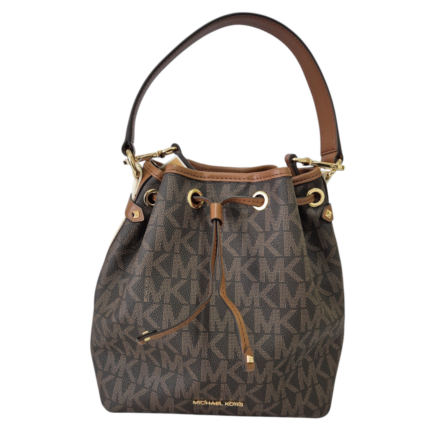 Bolsa Michael Kors Maeve bucket signature café original