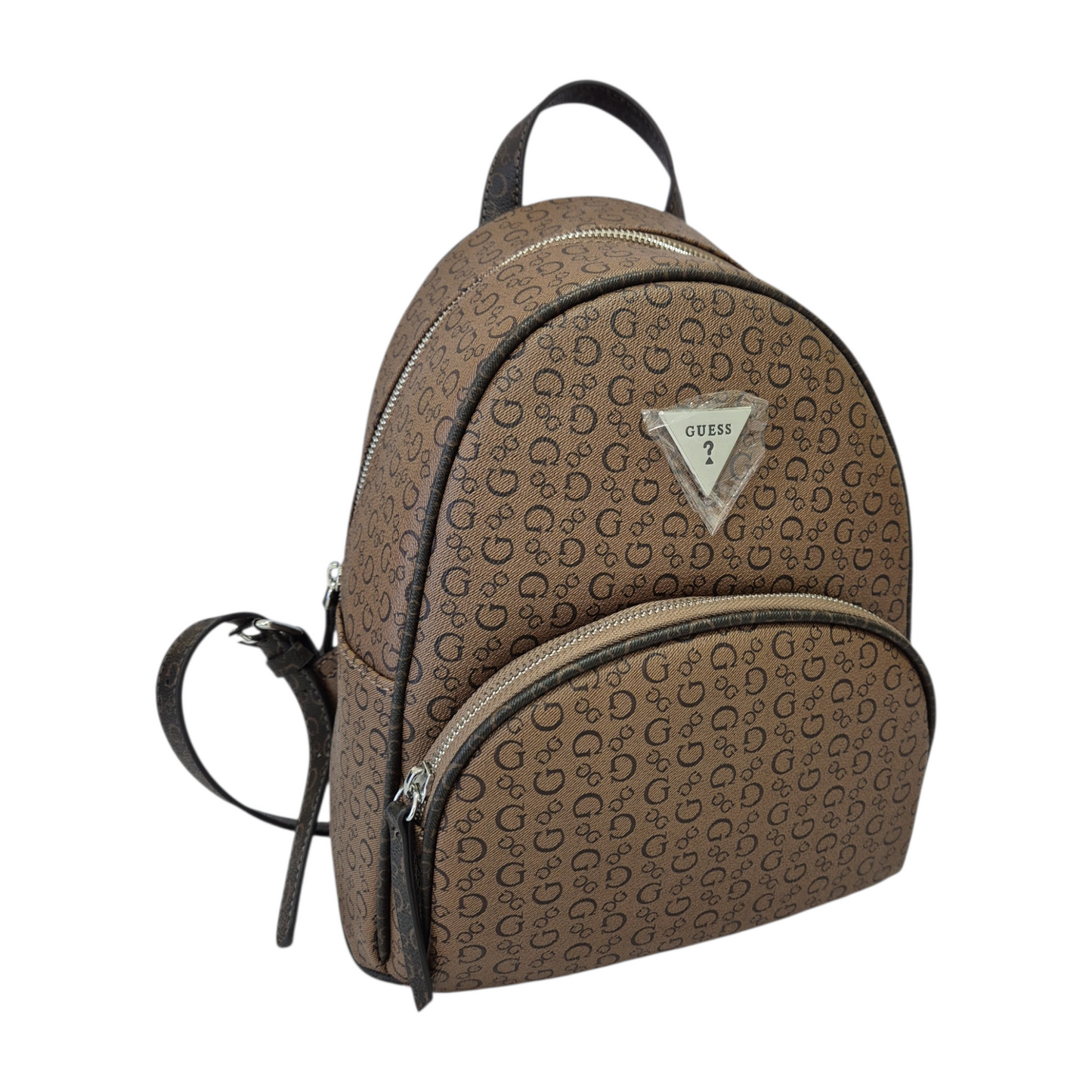 Mochila Guess café con monograma y logo original