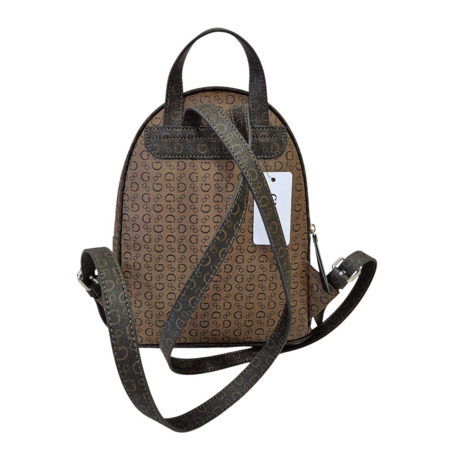 Mochila Guess café con monograma y logo original