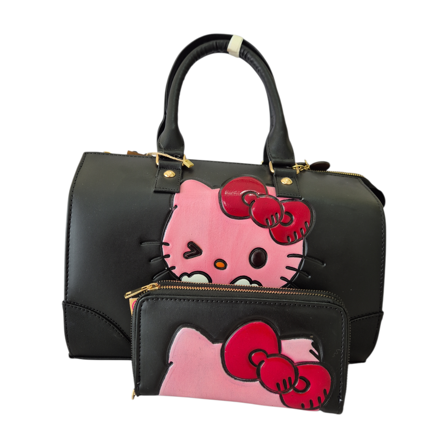 Kawaii Style Black Handbag with Wallet