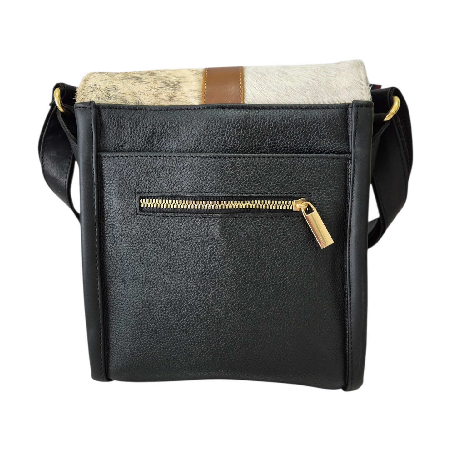 Handmade yellow backpack with natural fur and suede fringe