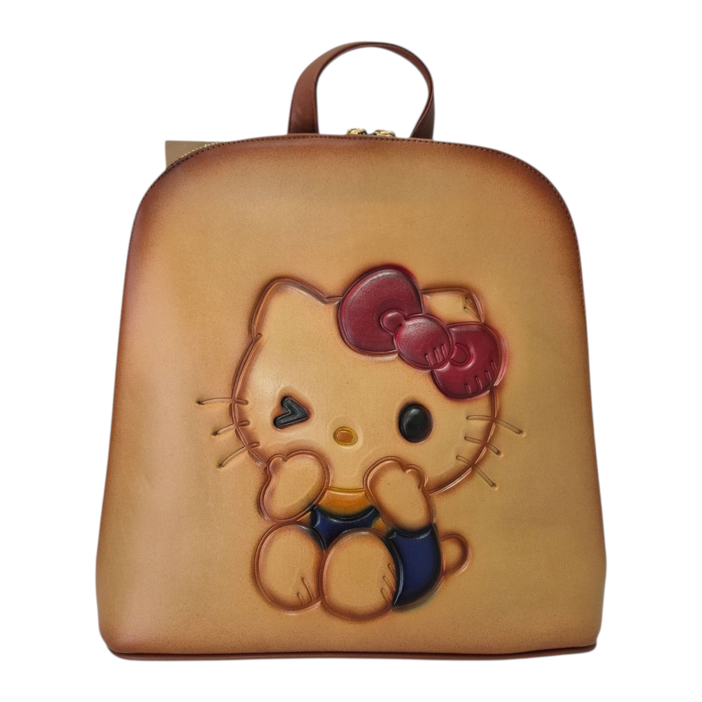 Mochila artesanal grabada con diseño tierno
